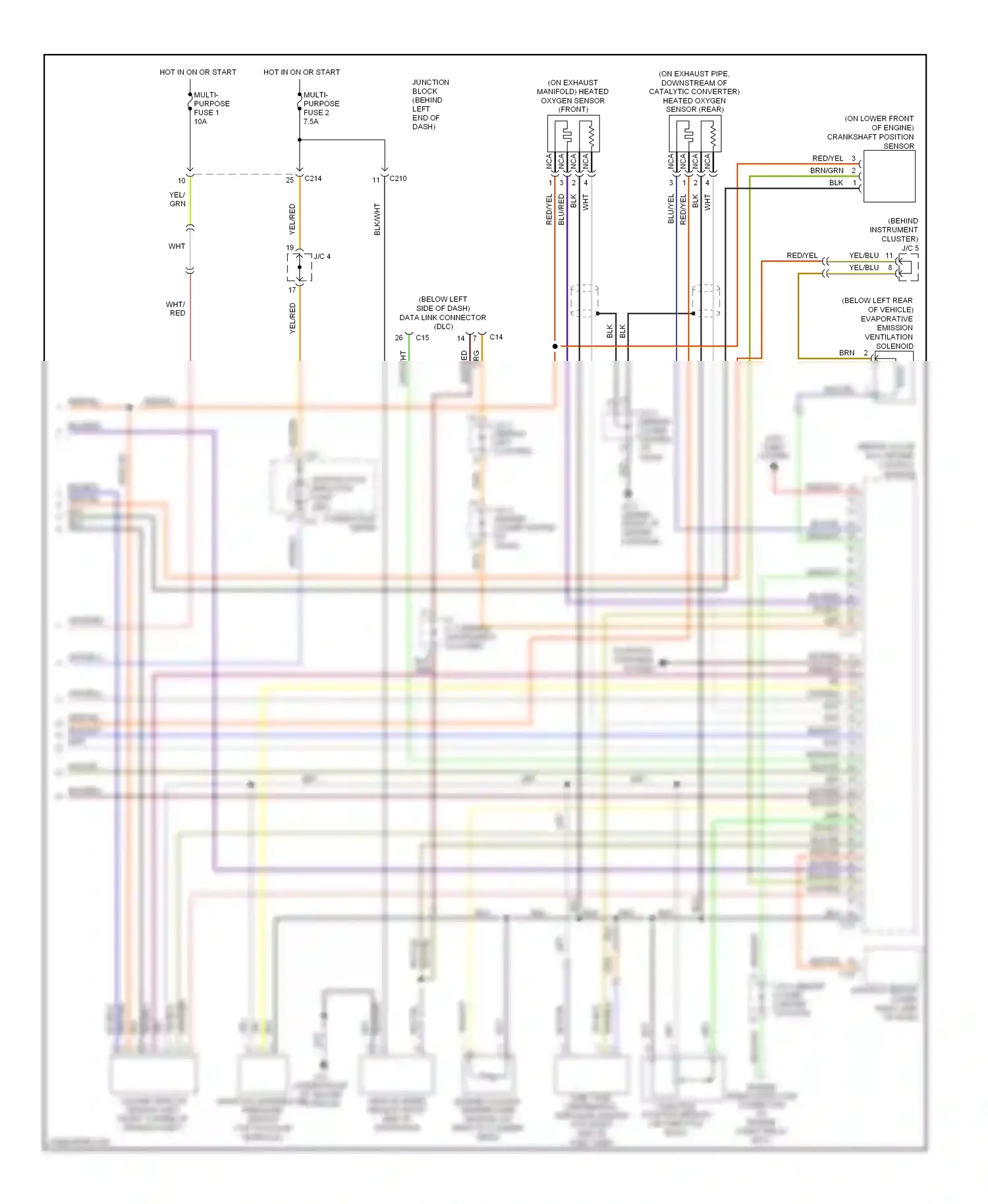 Mitsubishi Lancer IX (2000-2007) (behind glove box) engine control module wiring diagram  (1 of 1)