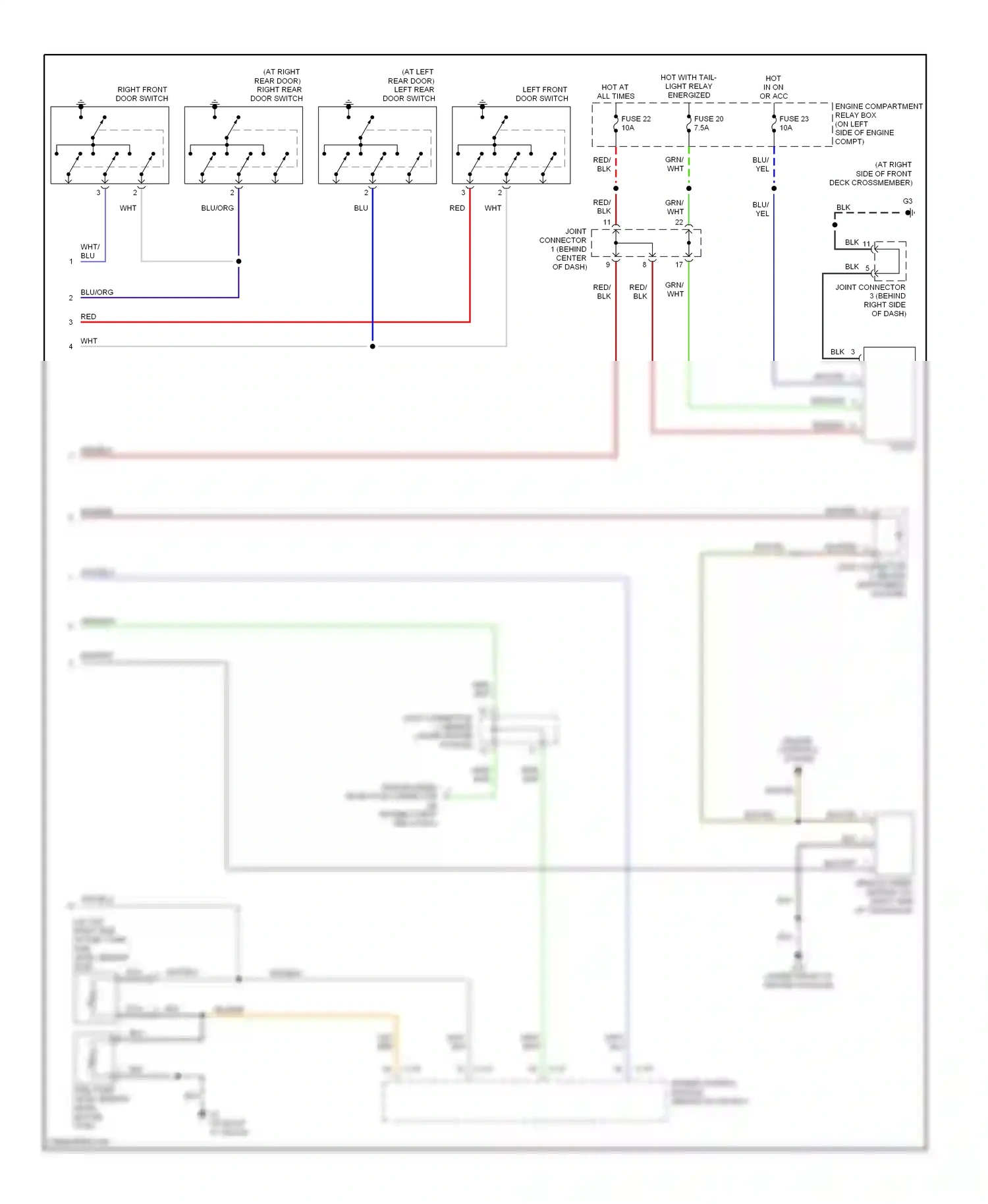 Mitsubishi Lancer IX (2000-2007) clock wiring diagram  (1 of 3)