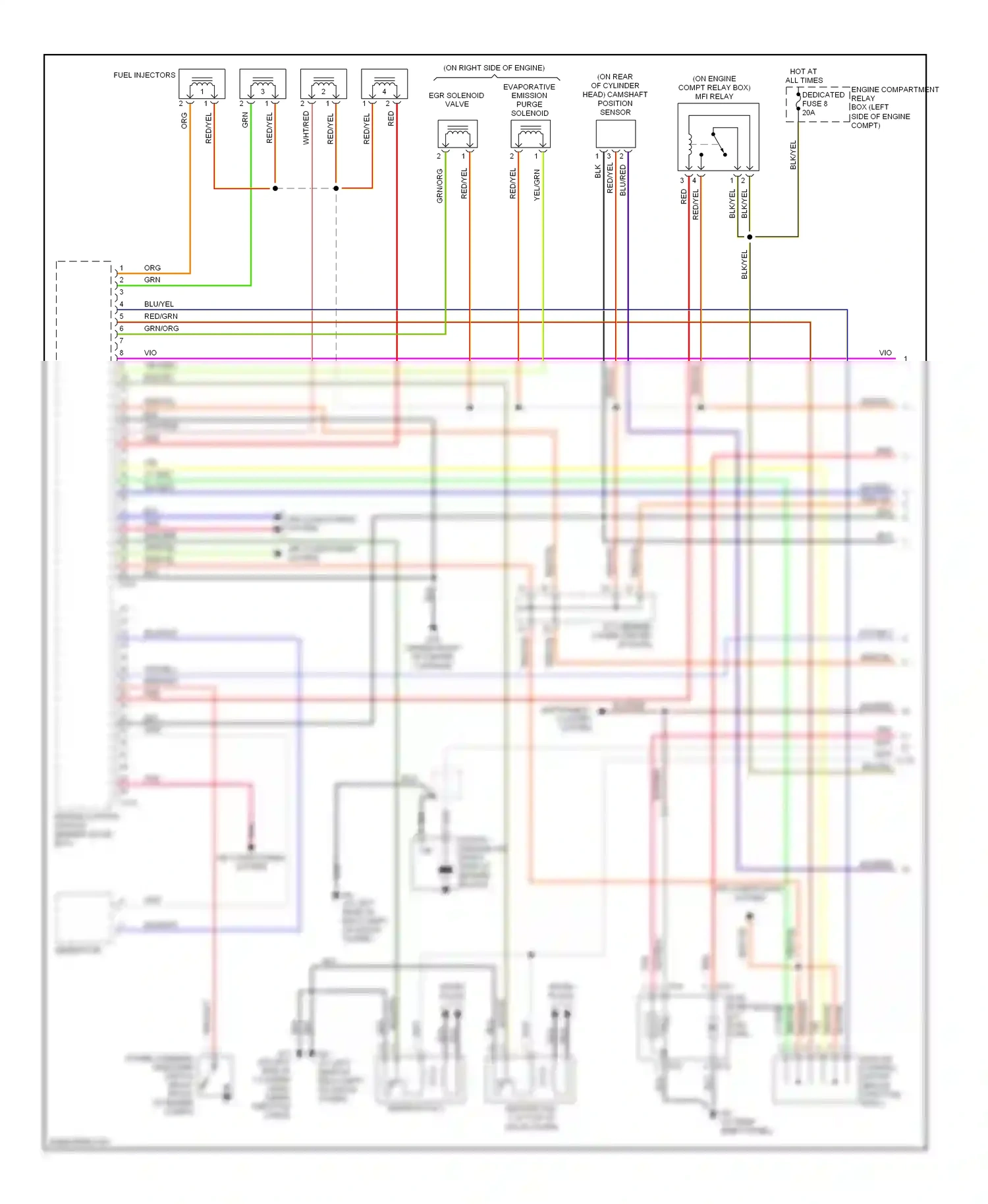 Mitsubishi Lancer IX (2000-2007) engine control module (behind glove box) wiring diagram  (6 of 13)
