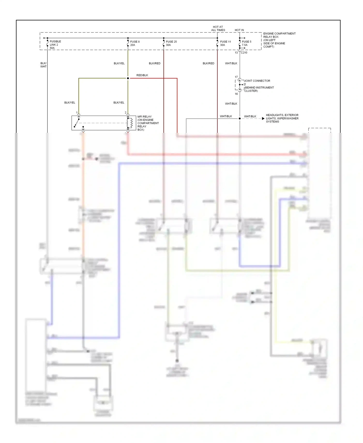 Mitsubishi Lancer IX (2000-2007) engine control module (behind glove box) wiring diagram  (3 of 13)