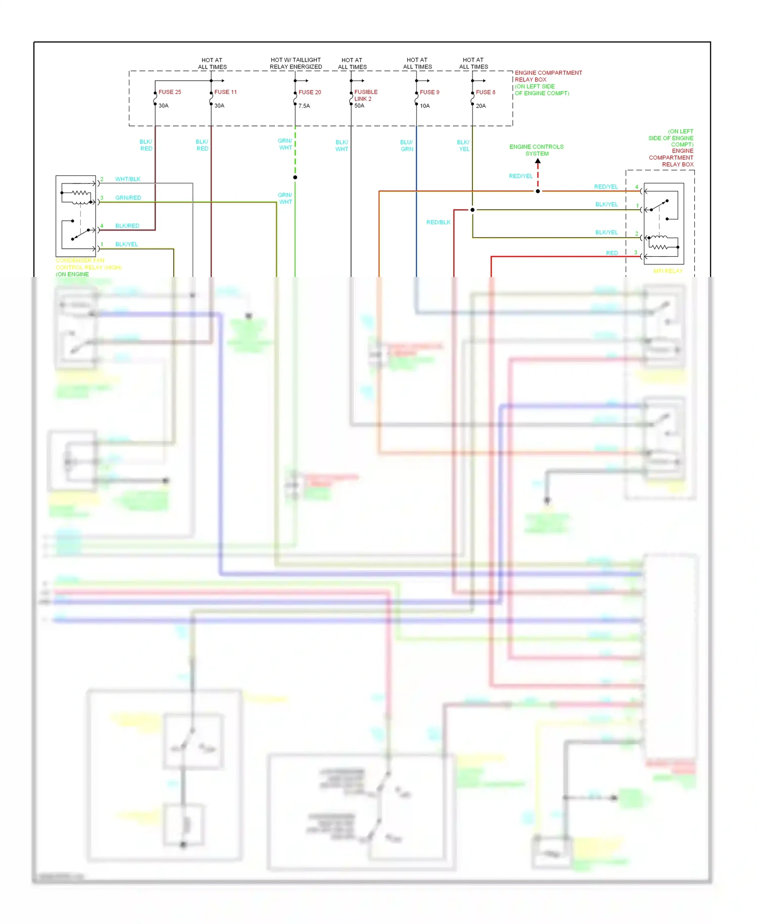 Mitsubishi Lancer IX (2000-2007) engine control module (behind glove box) wiring diagram  (5 of 13)