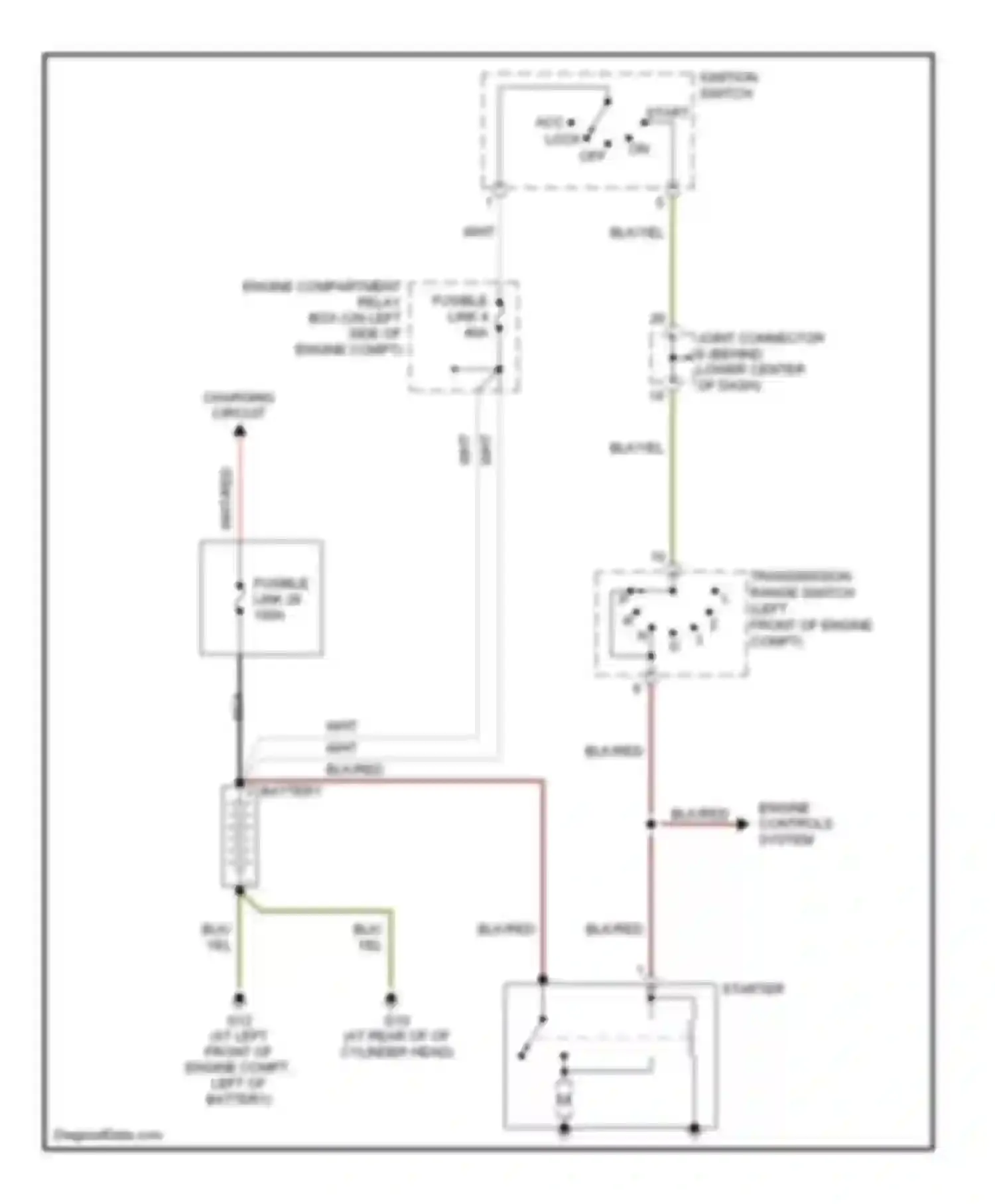 Wiring diagram ignition switch for Mitsubishi Lancer IX (2000-2007) (6 of 7)