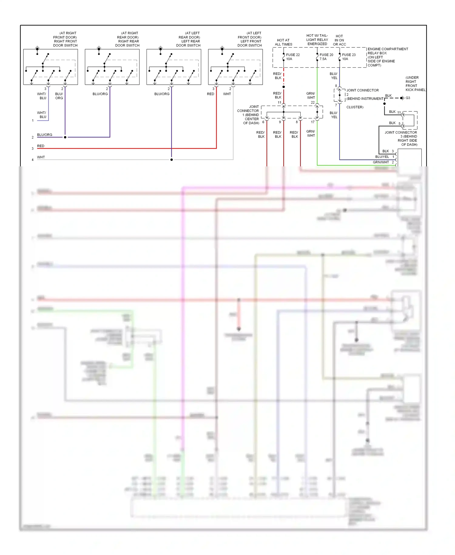 Mitsubishi Lancer IX (2000-2007) powertrain control module (a/t) engine control module (m/t) (behind glove box) wiring diagram  (2 of 2)
