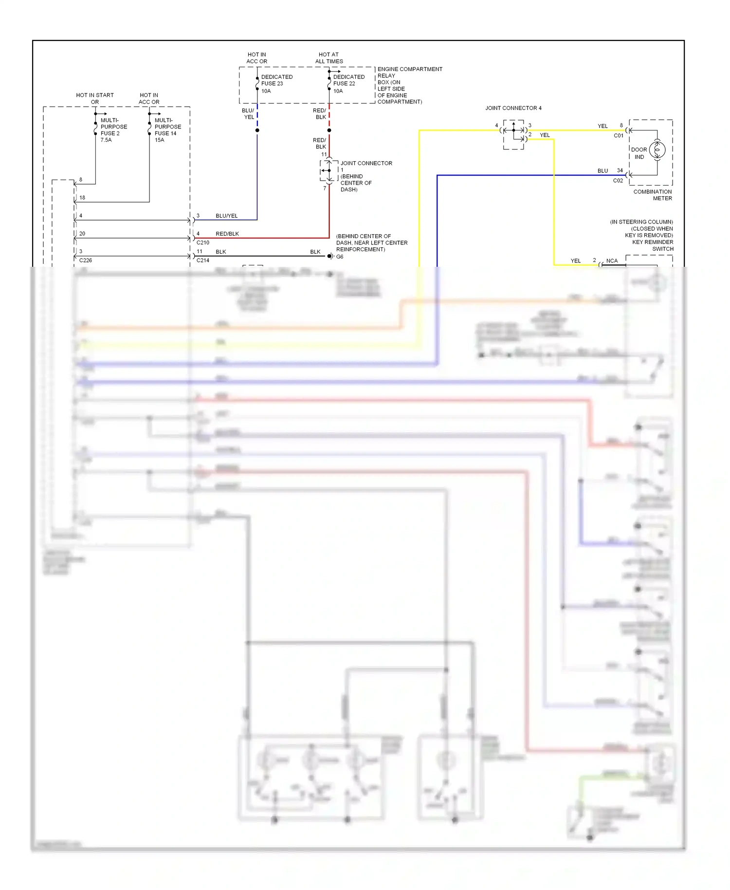 Mitsubishi Lancer IX (2000-2007) switch wiring diagram  (1 of 1)