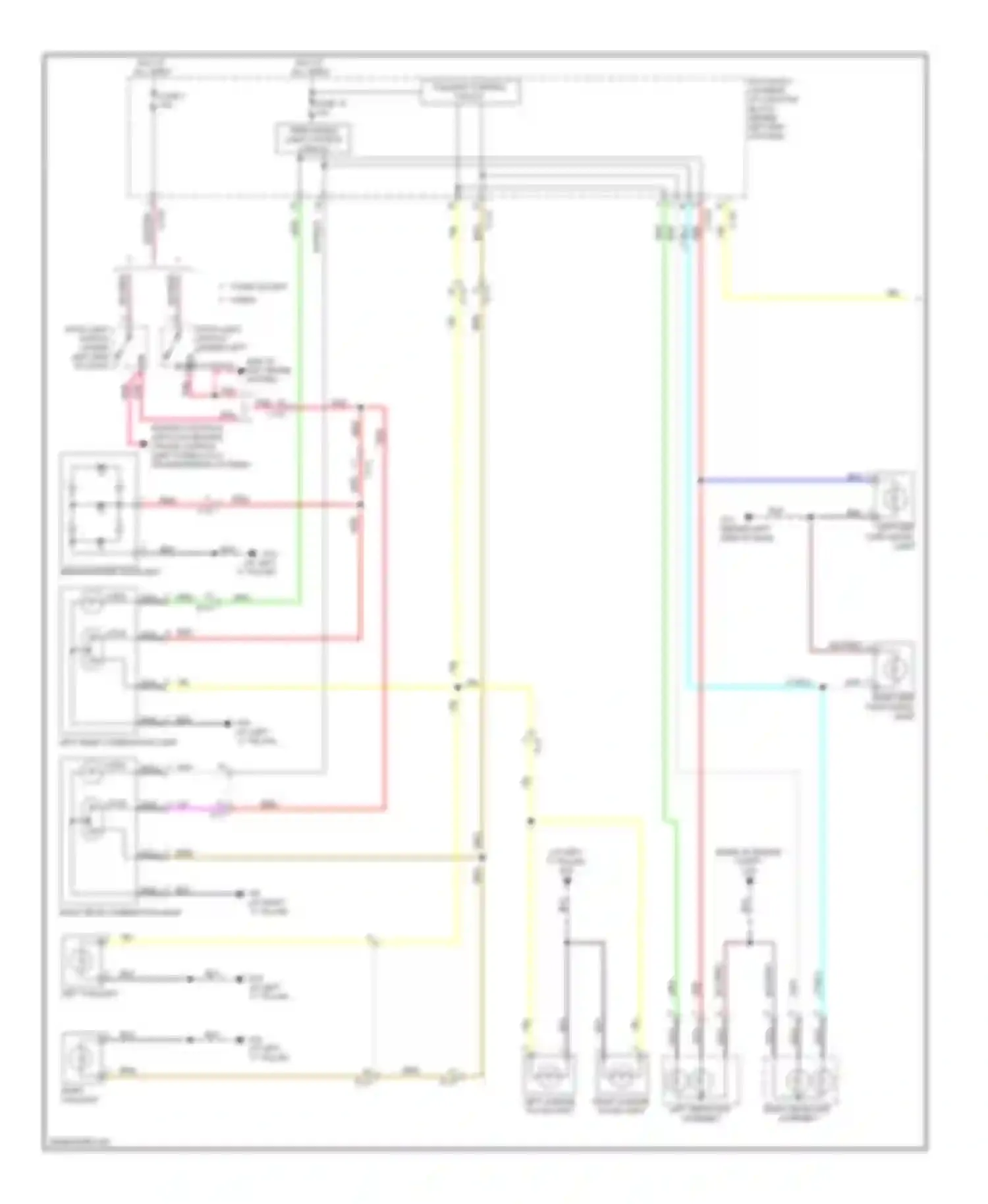 Lancer Mitsubishi X facelift (2011-2015): Exterior lamps circuit, except evolution (1 of 2)