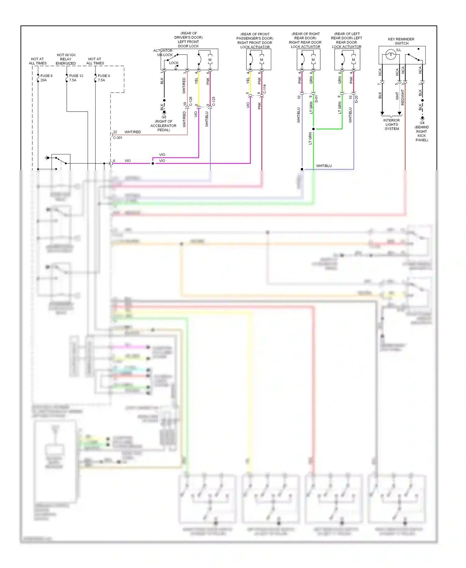 Mitsubishi Lancer X facelift (2011-2015) computer data lines system (behind right kick panel) wiring diagram  (1 of 1)