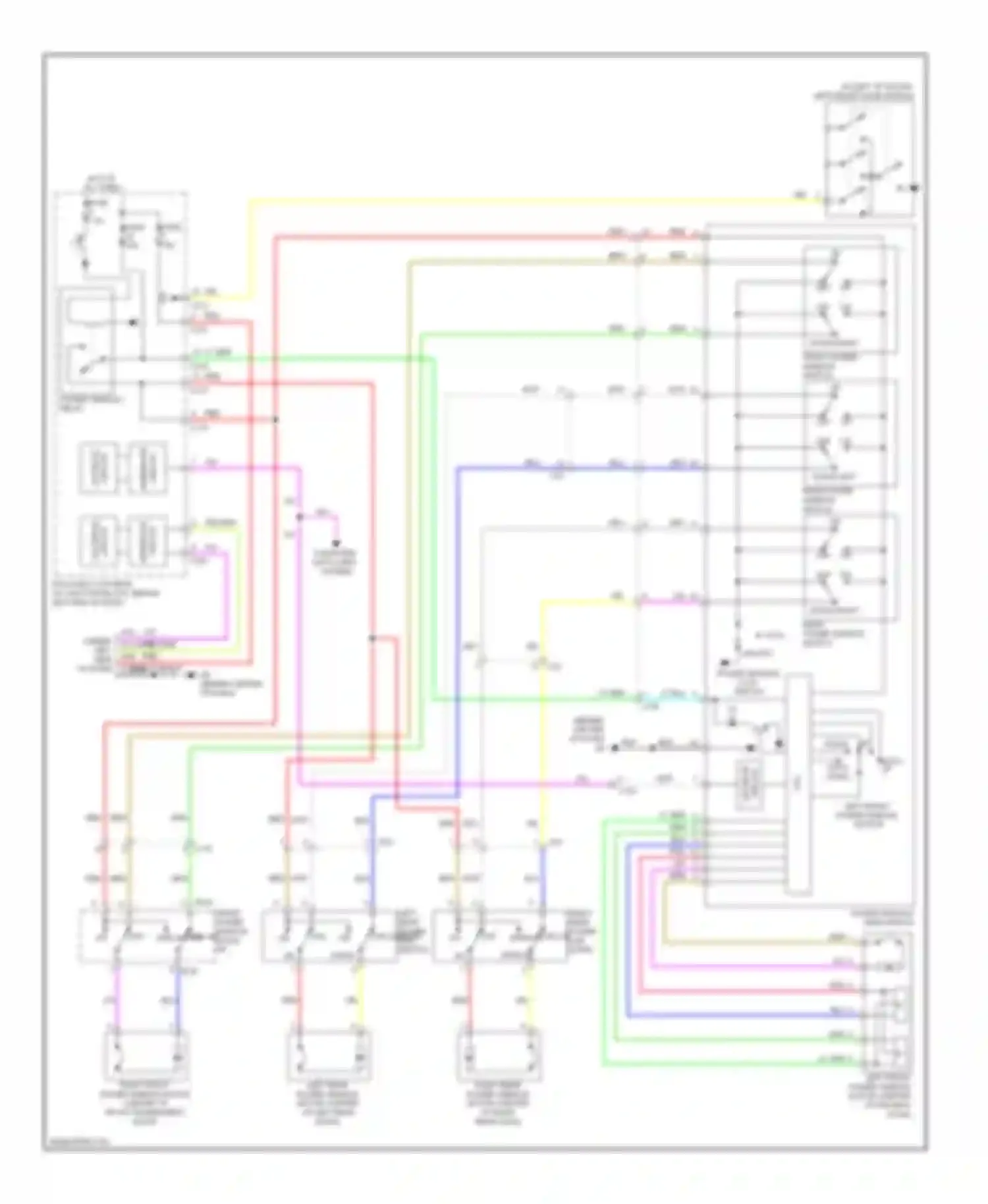 Wiring diagram e-09 front power window off off on on sub switch down up for Mitsubishi Lancer X facelift (2011-2015) (1 of 1)