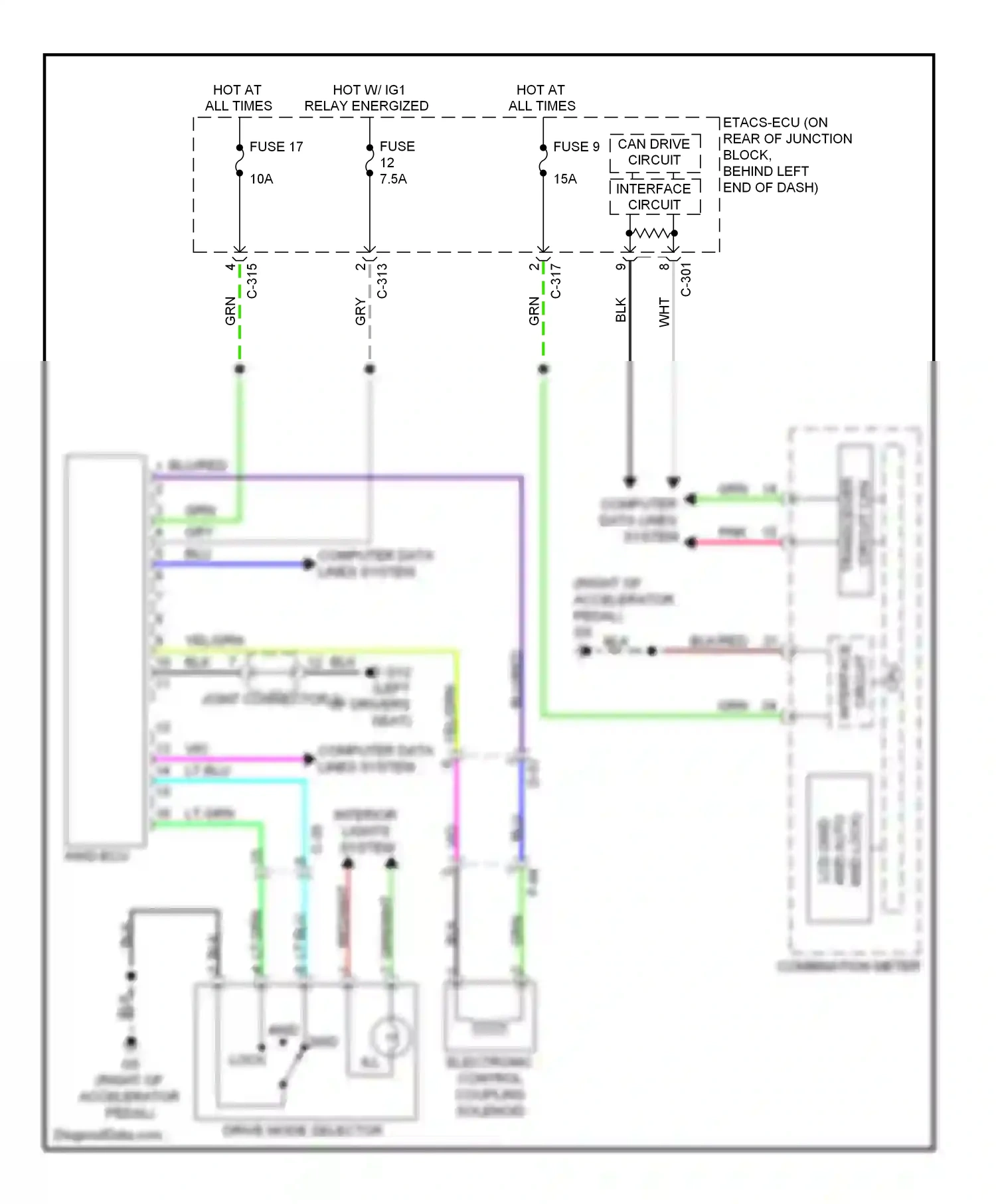 Mitsubishi Lancer X facelift (2011-2015) interface circuit wiring diagram  (64 of 73)