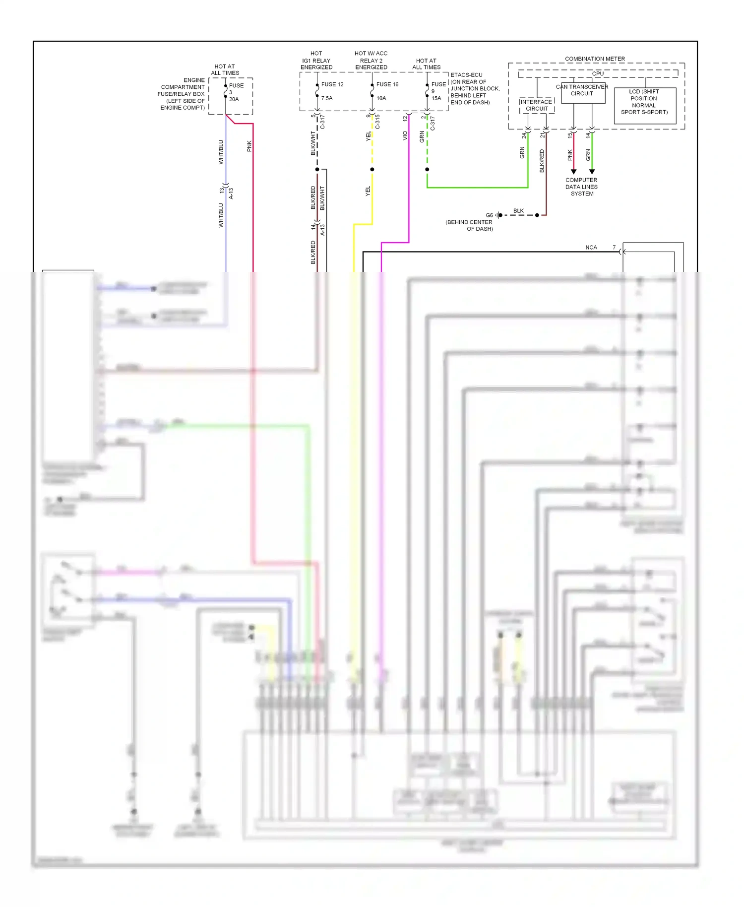 Mitsubishi Lancer X facelift (2011-2015) interface circuit wiring diagram  (61 of 73)
