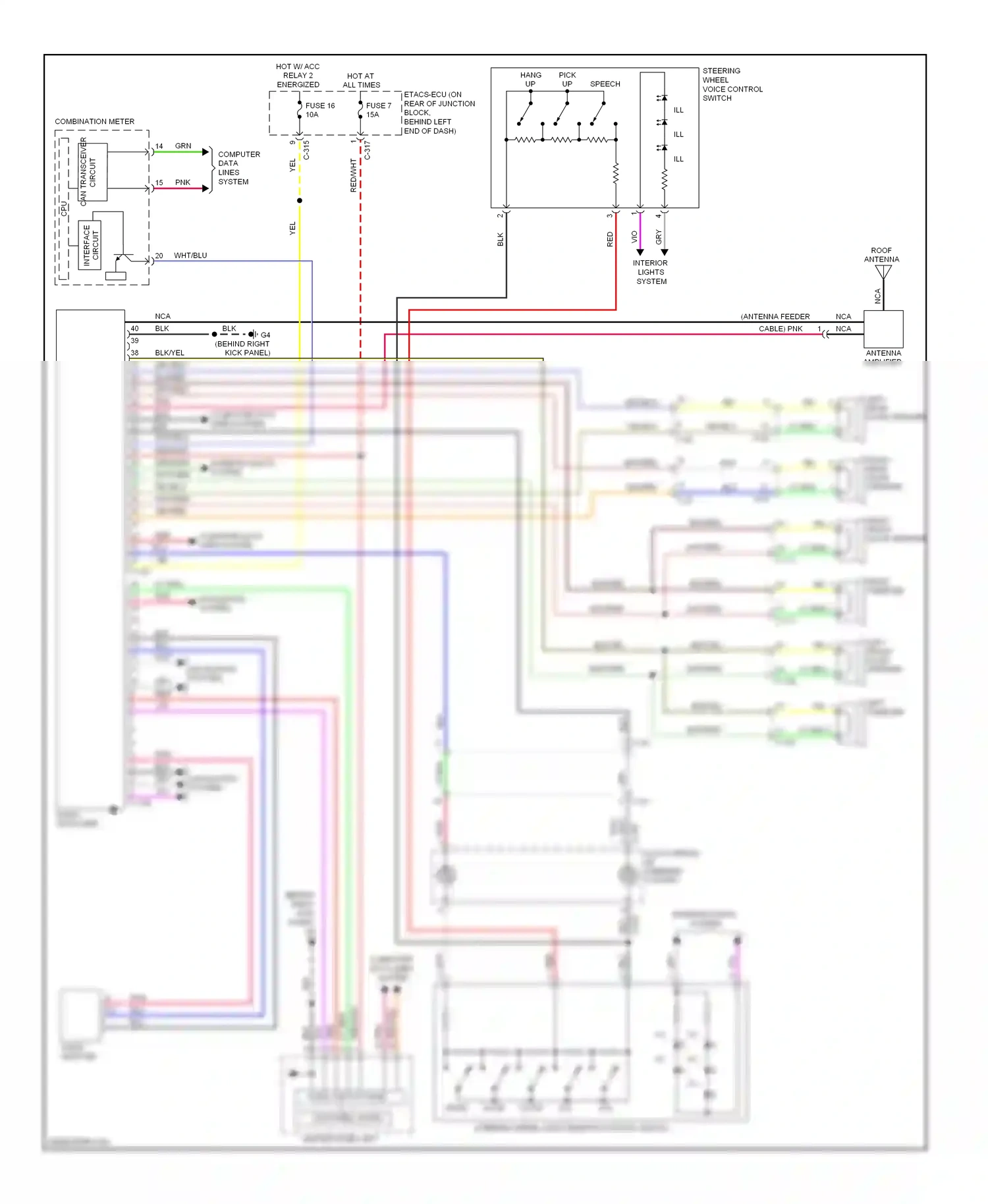 Mitsubishi Lancer X facelift (2011-2015) interface circuit wiring diagram  (54 of 73)