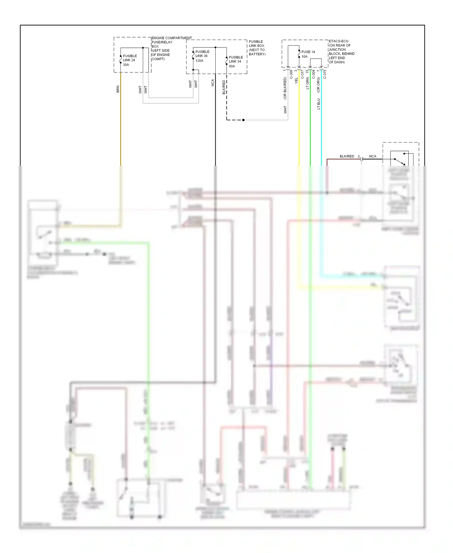 Mitsubishi Lancer X facelift (2011-2015) (left front engine compt) wiring diagram  (24 of 24)