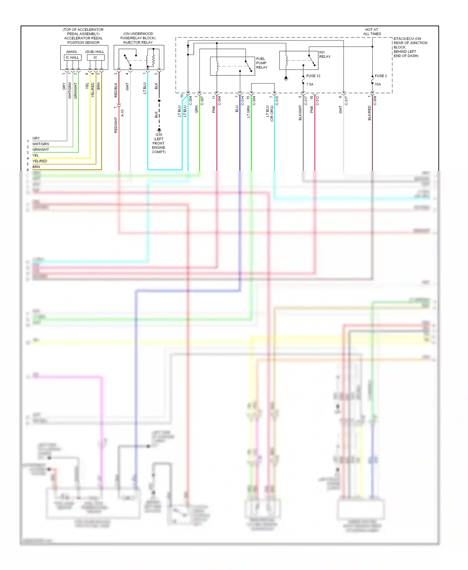 Mitsubishi Lancer X facelift (2011-2015) (left front engine compt) wiring diagram  (18 of 24)