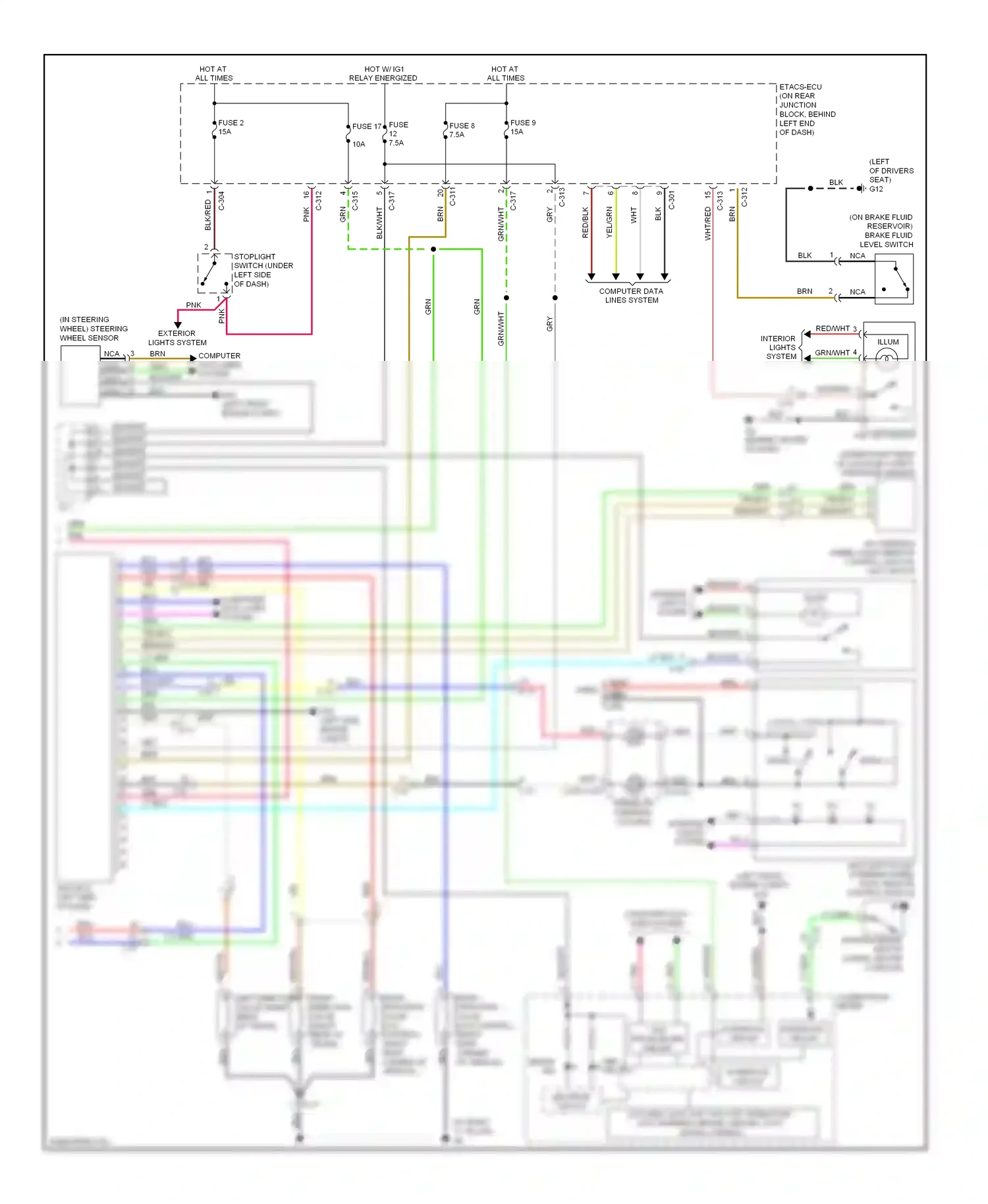 Mitsubishi Lancer X facelift (2011-2015) (left side engine compt) wiring diagram  (1 of 3)