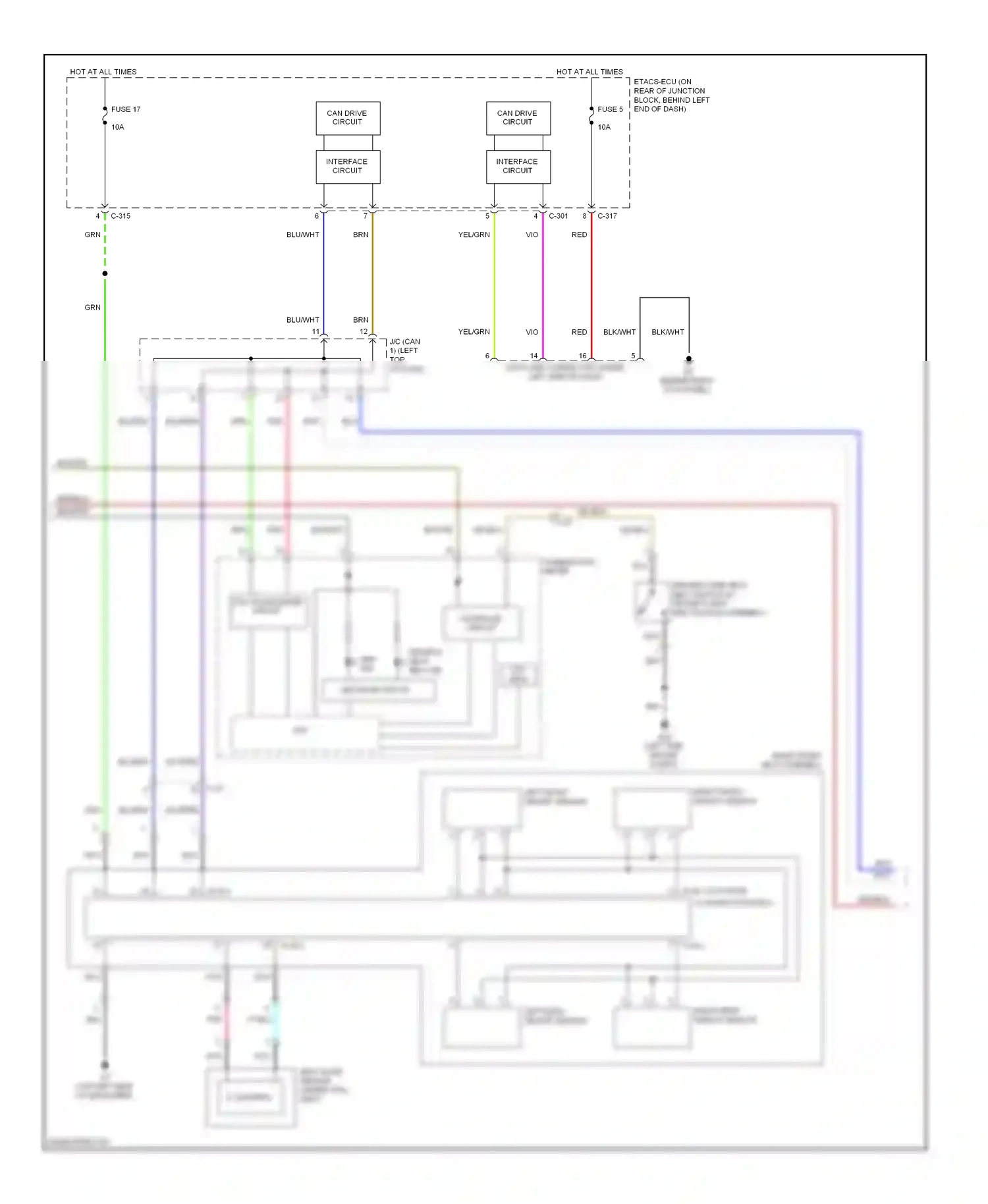 Mitsubishi Lancer X facelift (2011-2015) (left side engine compt) wiring diagram  (3 of 3)