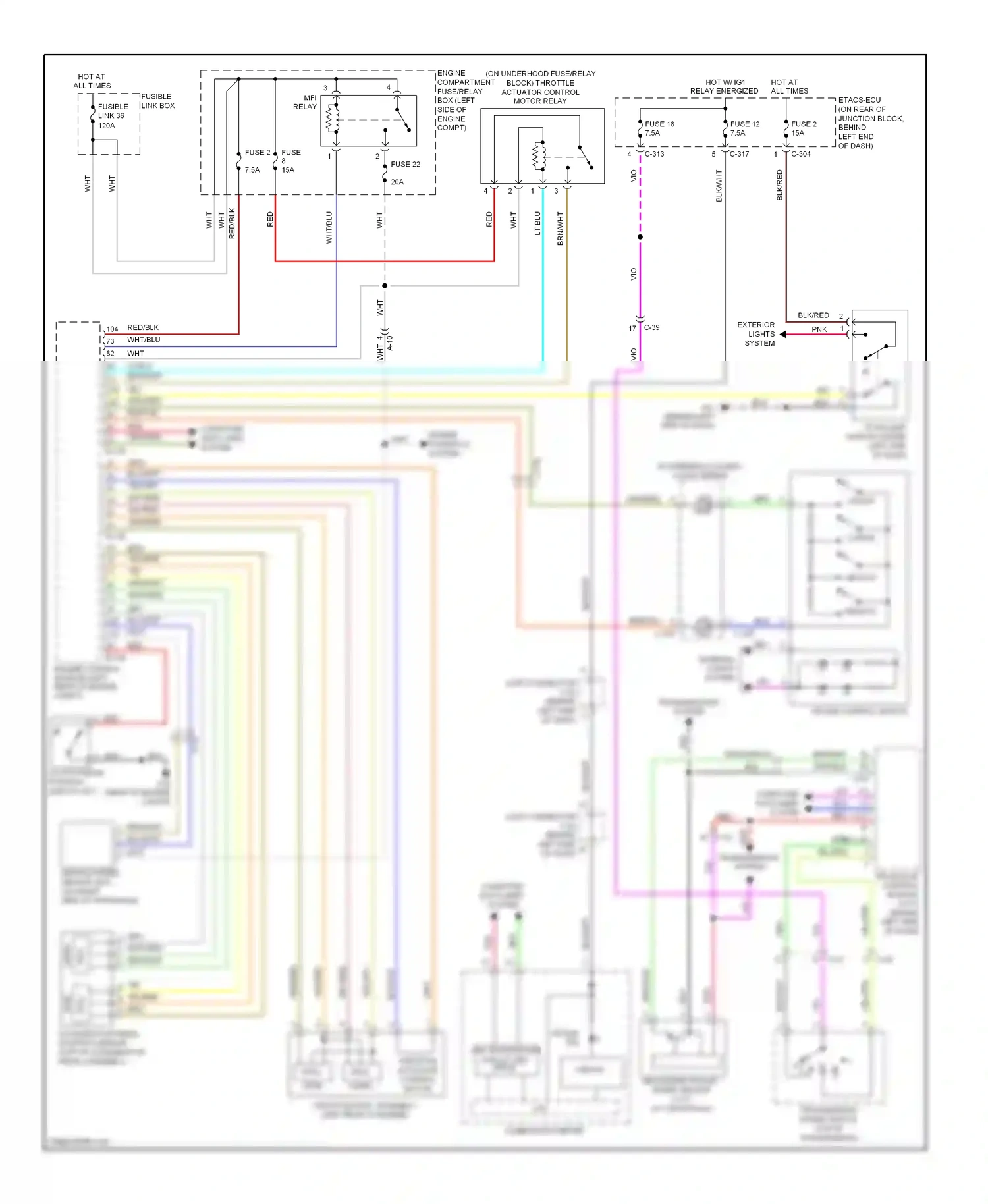 Mitsubishi Lancer X facelift (2011-2015) transaxle control module (cvt) (behind wiring diagram  (1 of 2)