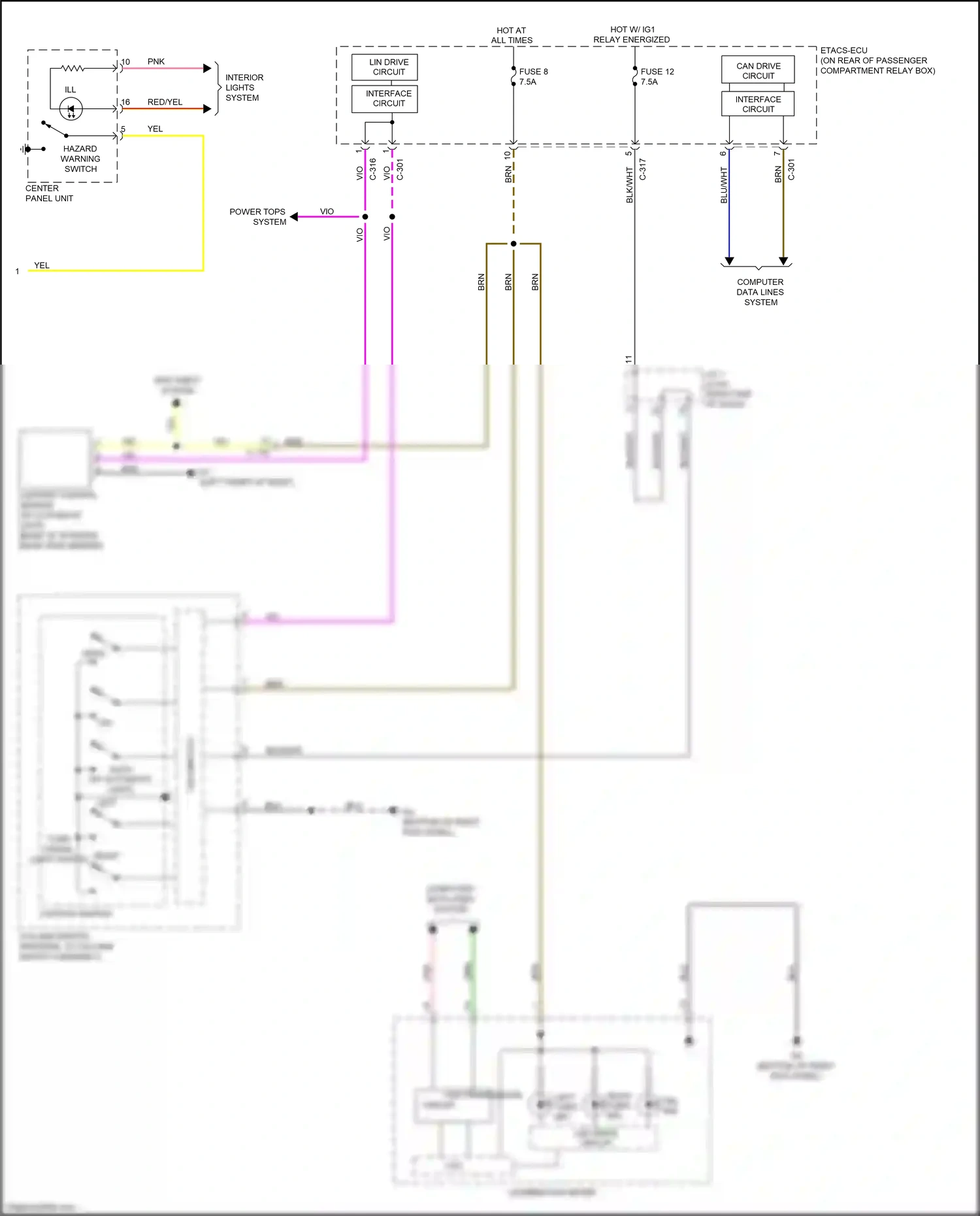 Mitsubishi Lancer X facelift 2 (2015-2017) interface circuit wiring diagram  (13 of 25)