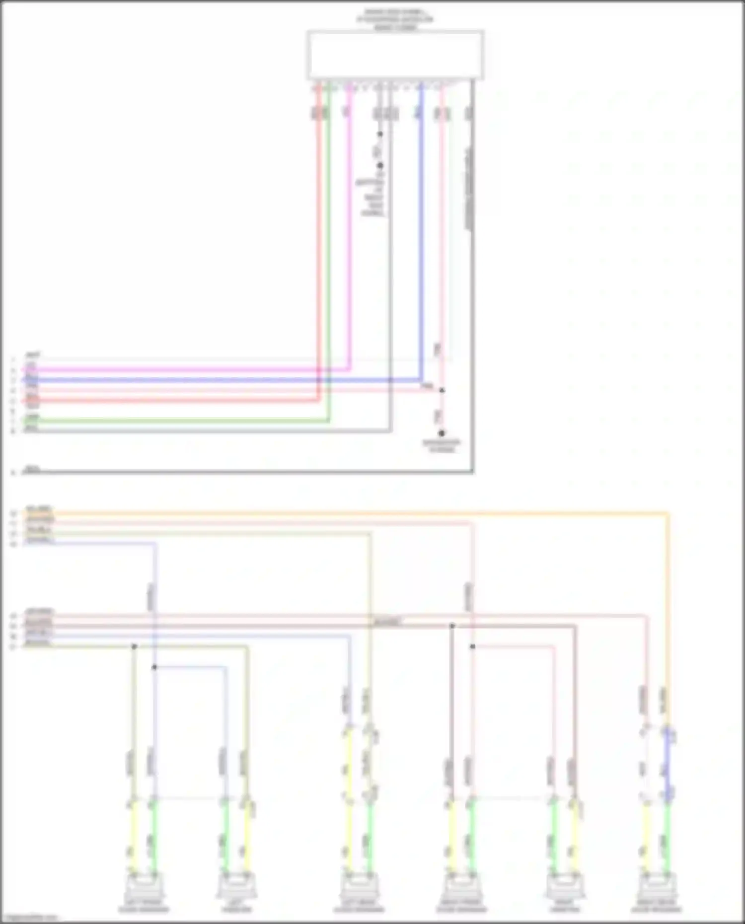 Wiring diagram right rear door speaker for Mitsubishi Lancer X facelift 2 (2015-2017) (4 of 4)