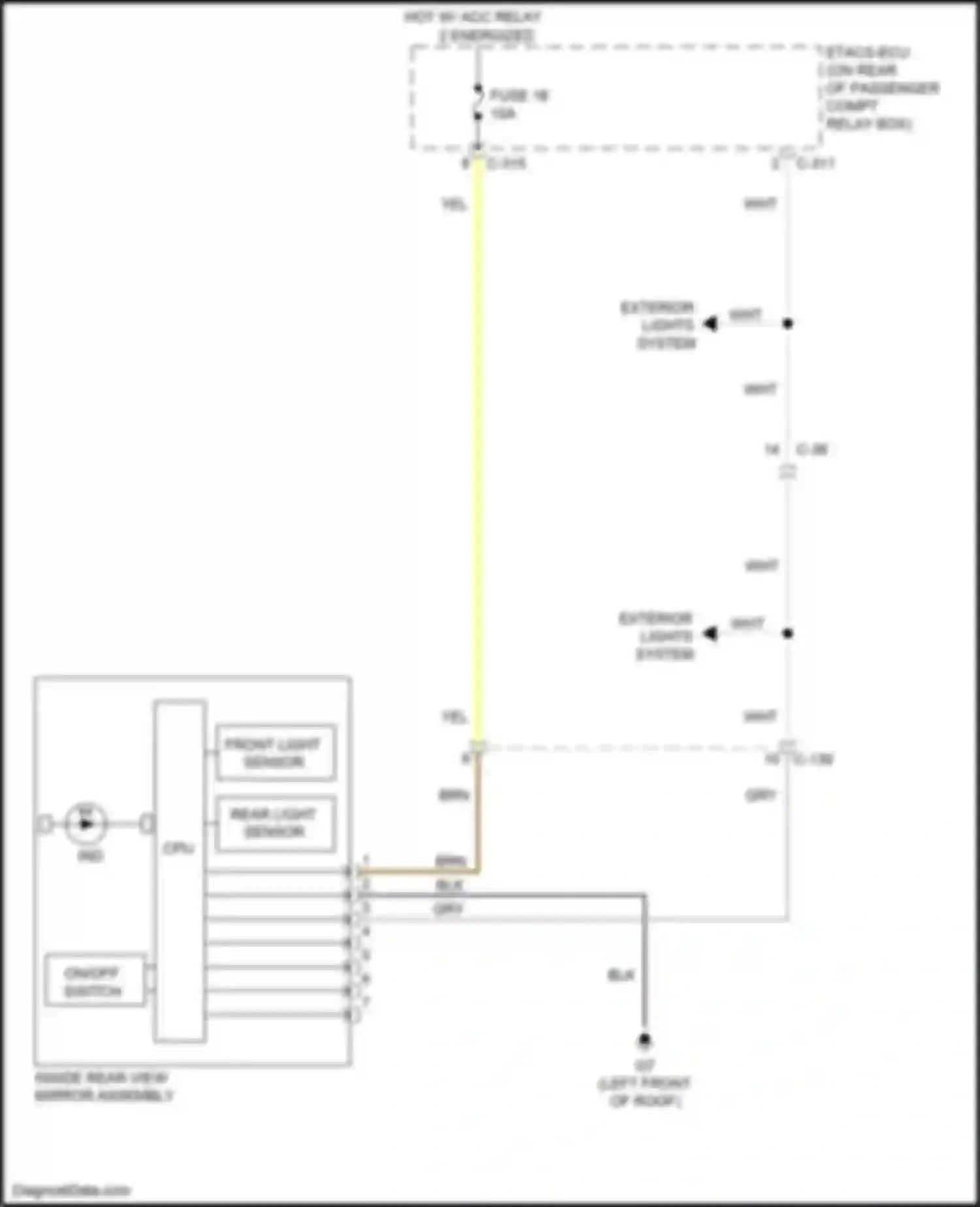 Wiring diagram yel for Mitsubishi Lancer X facelift 2 (2015-2017) (23 of 66)