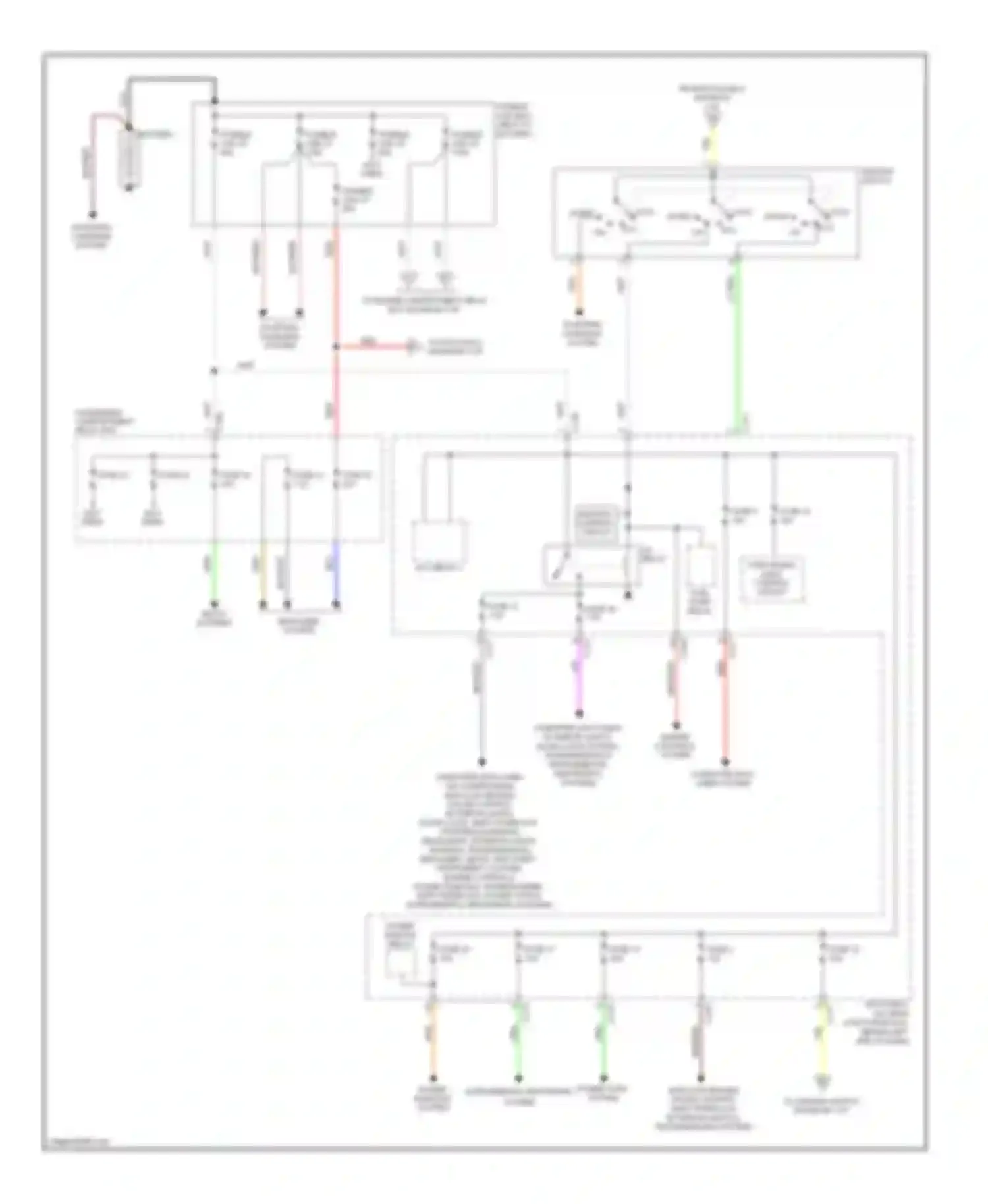 Lancer Mitsubishi X (2007-2010): Power distribution circuit, except evolution (1 of 2)