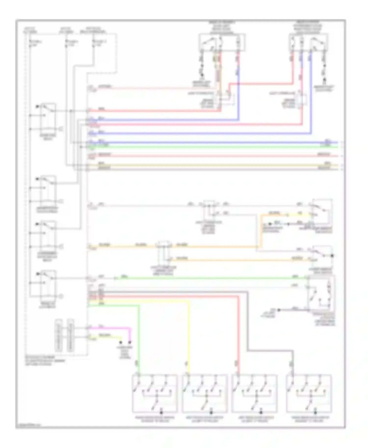 Lancer Mitsubishi X (2007-2010): Power door locks circuit, except evolution with keyless entry (1 of 3)