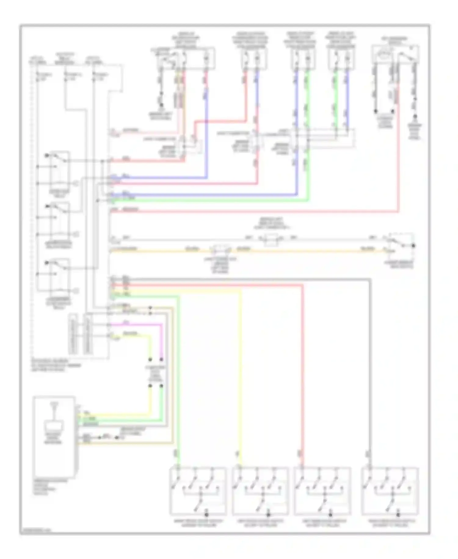 Lancer Mitsubishi X (2007-2010): Power door locks circuit, except evolution without keyless entry