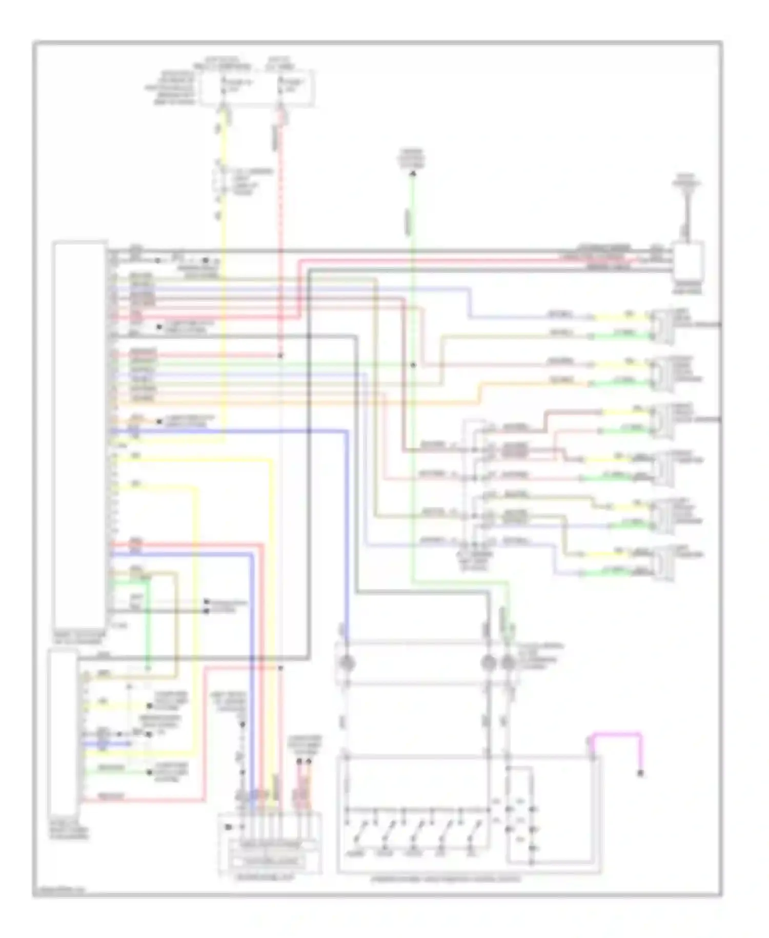 Lancer Mitsubishi X (2007-2010): Radio circuit, except evolution without multi-communication system without amplifier