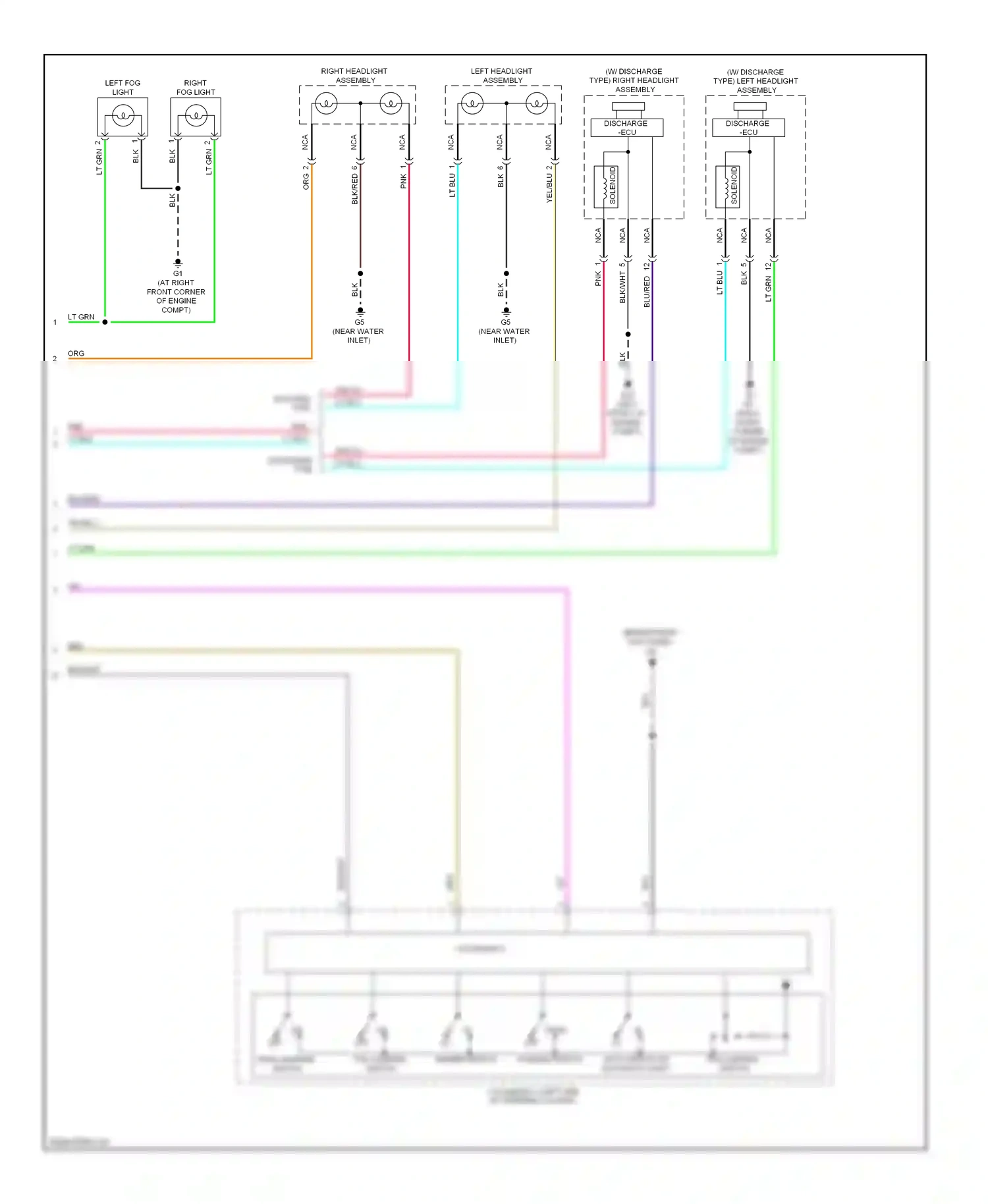 Mitsubishi Lancer X (2007-2010) auto switch (w/ automatic light) wiring diagram  (2 of 2)