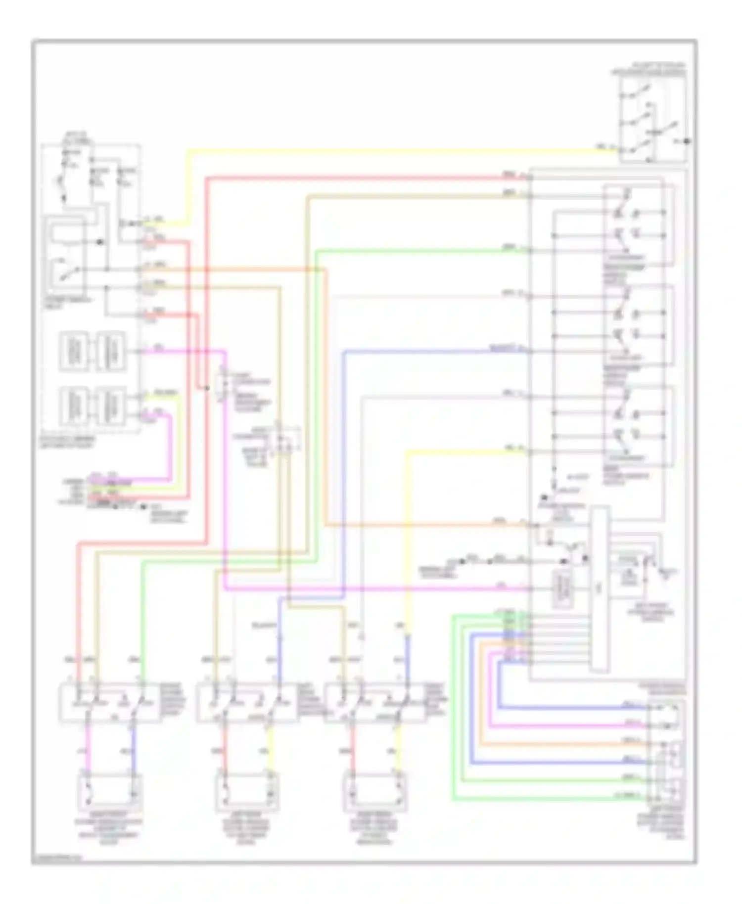 Wiring diagram front power window for Mitsubishi Lancer X (2007-2010) (1 of 2)