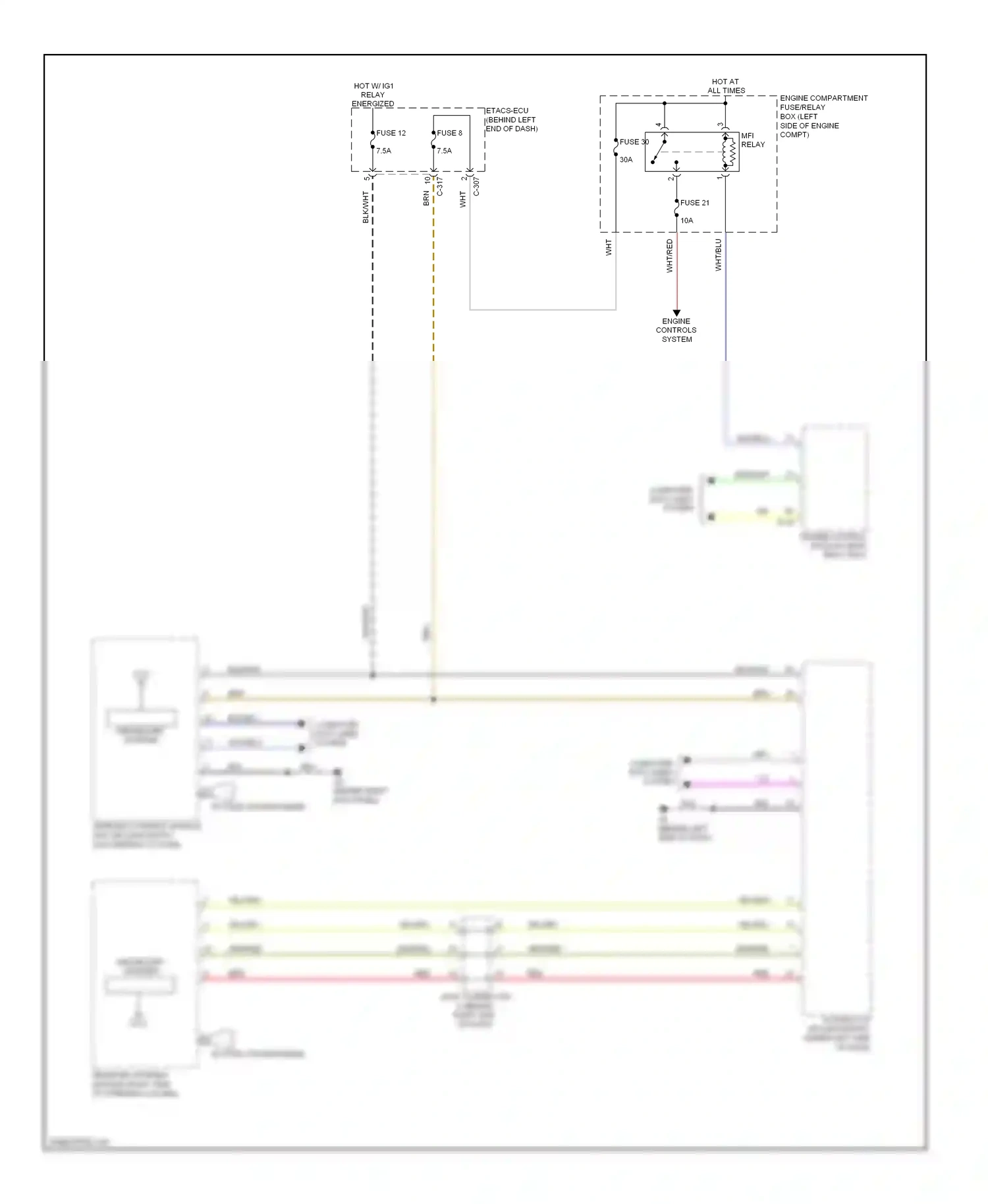 Mitsubishi Lancer X (2007-2010) id code (transponder) wiring diagram  (1 of 2)