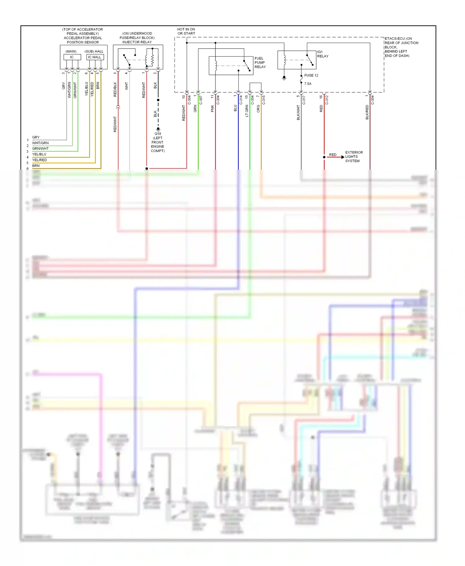 Mitsubishi Lancer X (2007-2010) (left front engine compt) wiring diagram  (7 of 7)