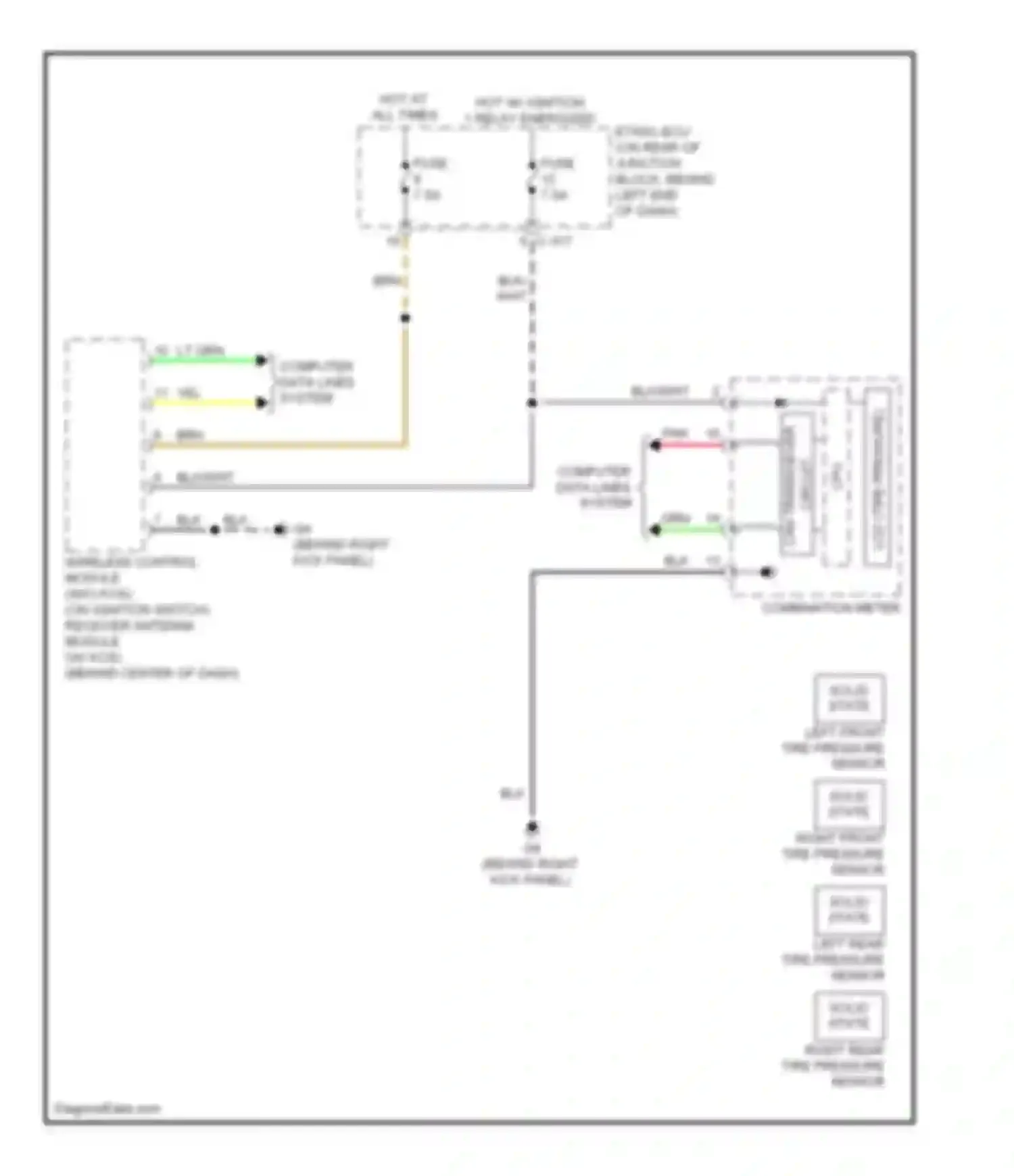 Wiring diagram right front tire pressure sensor for Mitsubishi Lancer X (2007-2010) (1 of 1)