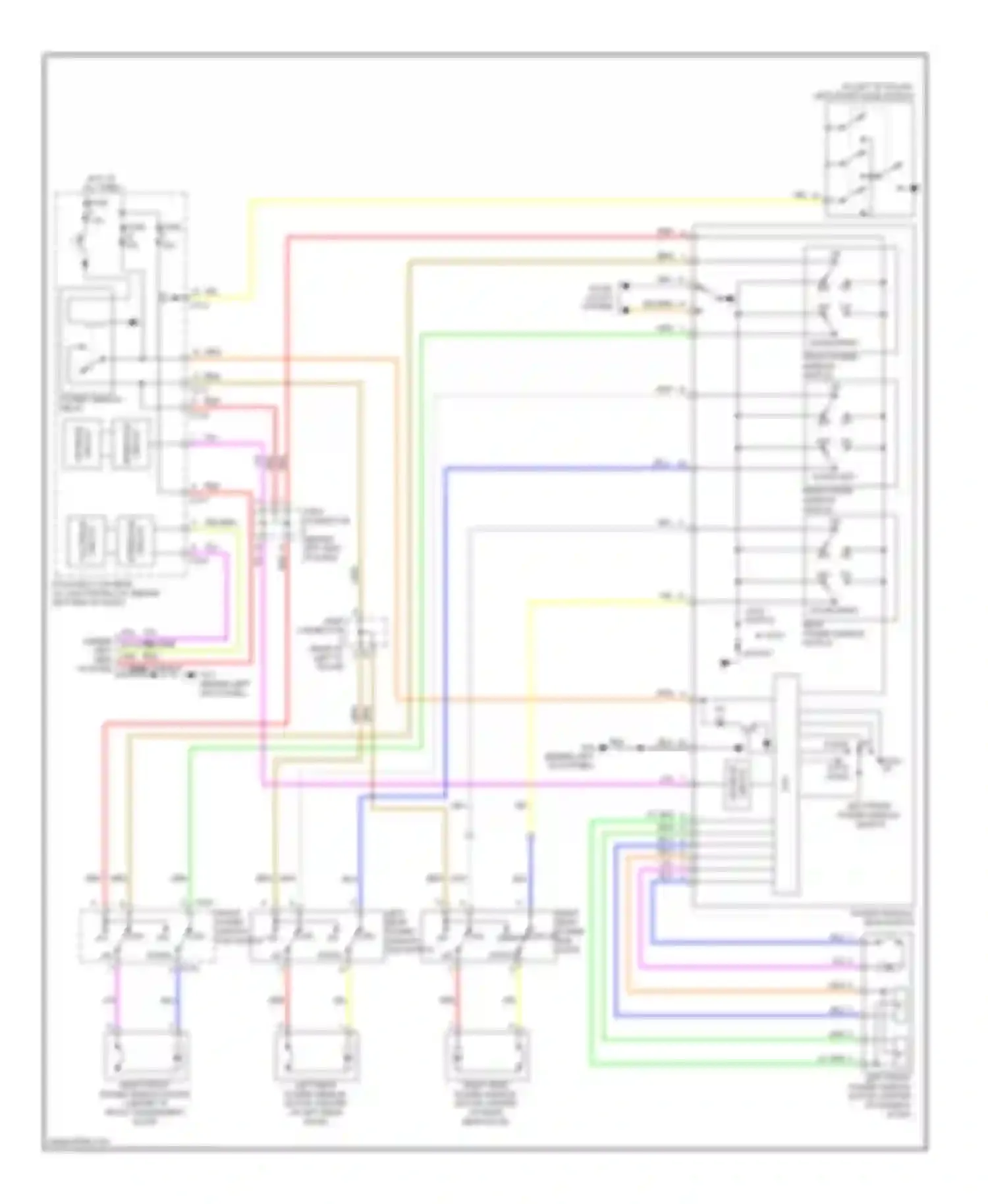 Wiring diagram right rear power off on window sub down switch for Mitsubishi Lancer X (2007-2010) (2 of 3)