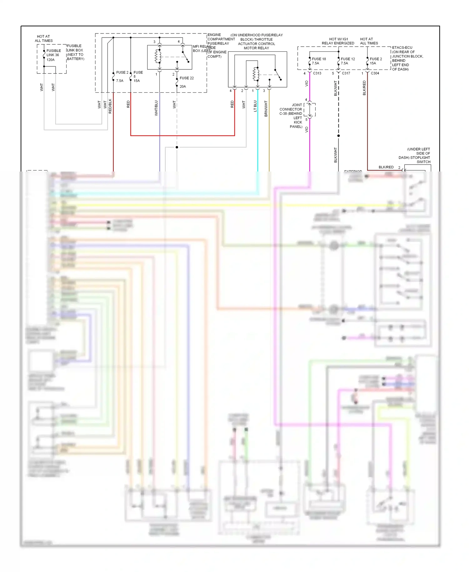 Mitsubishi Lancer X (2007-2010) transaxle control module (cvt) (behind wiring diagram  (1 of 1)