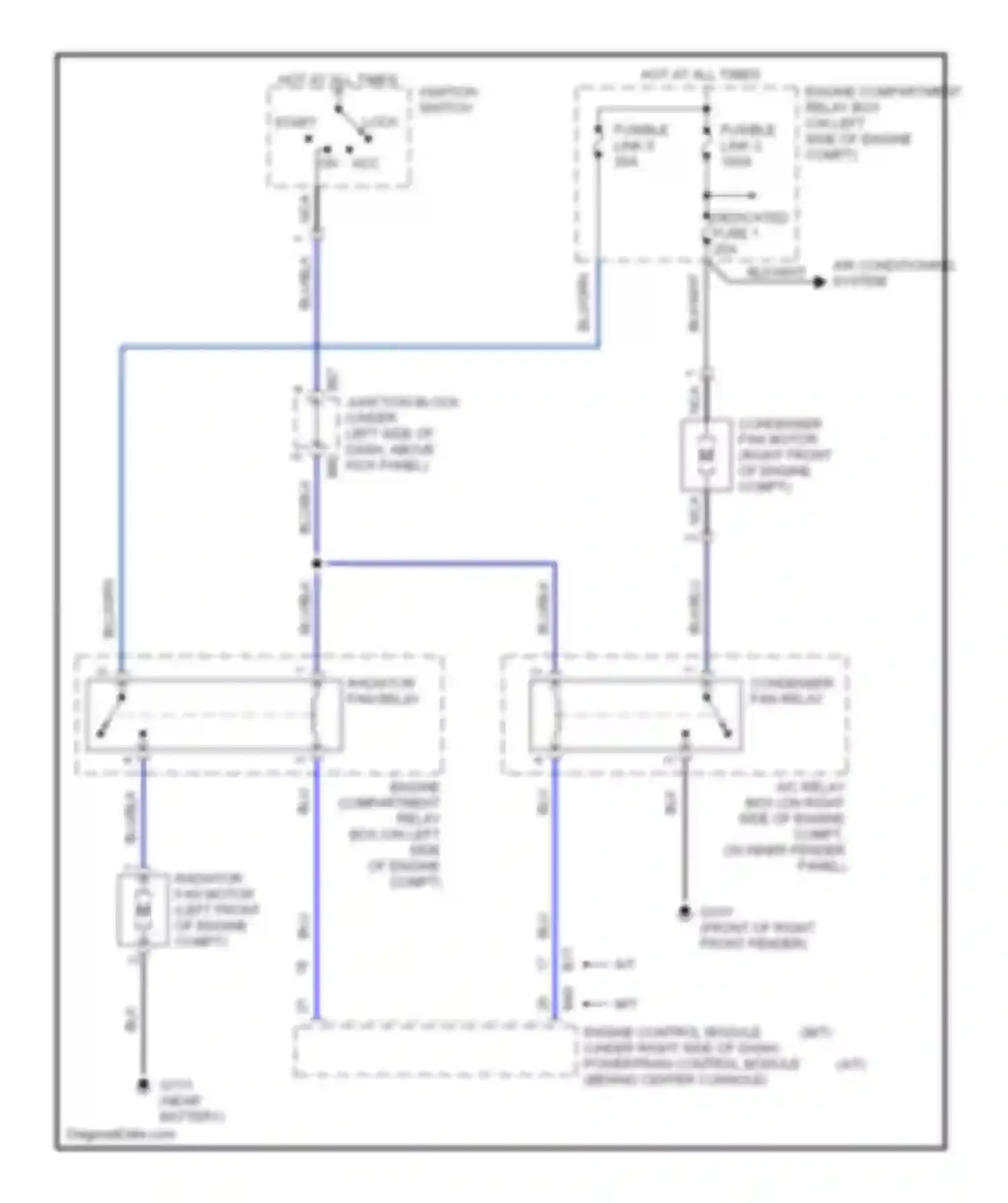 Mirage Mitsubishi V (1995-2003): Cooling fan circuit