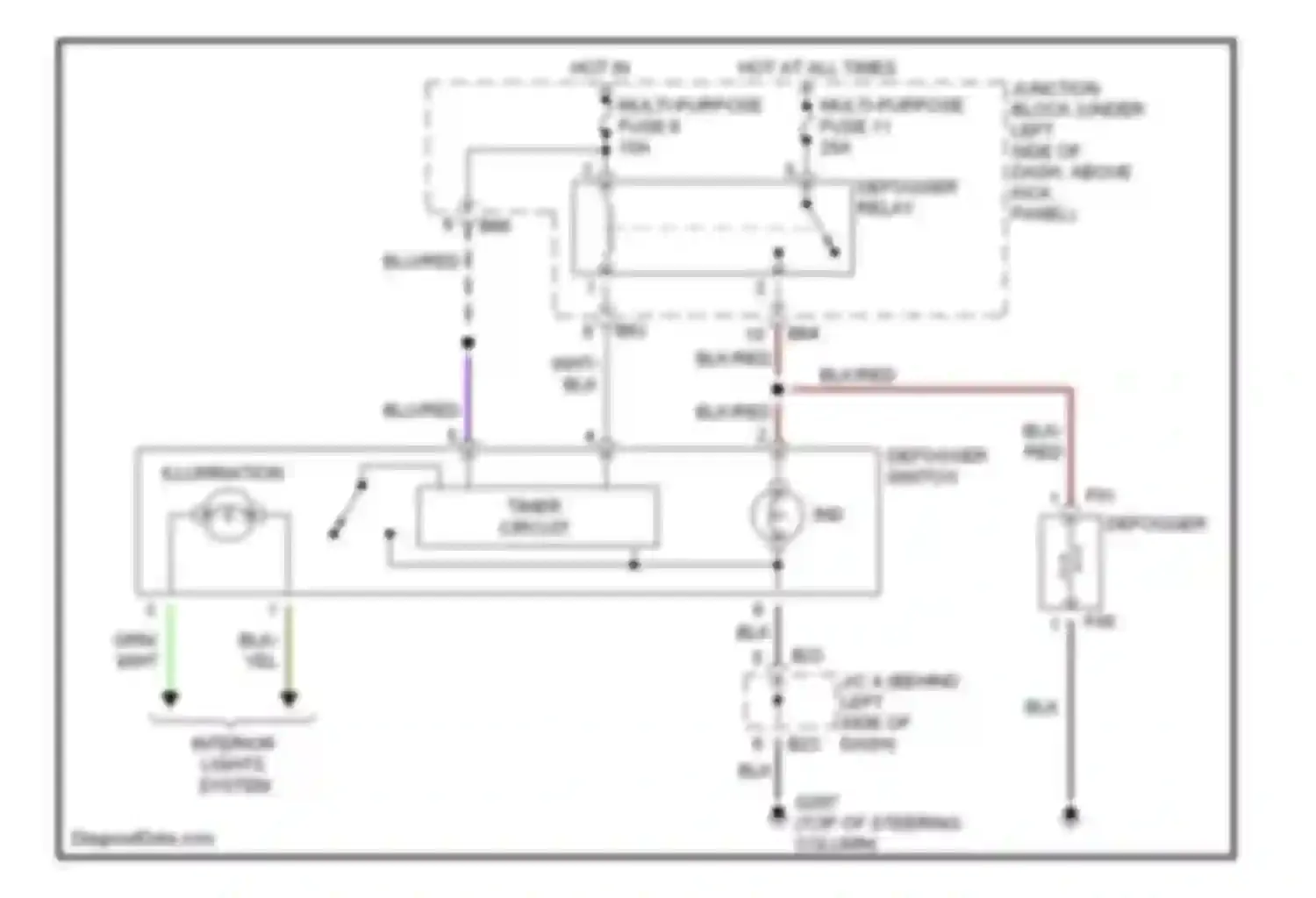 Mirage Mitsubishi V (1995-2003): Defogger circuit