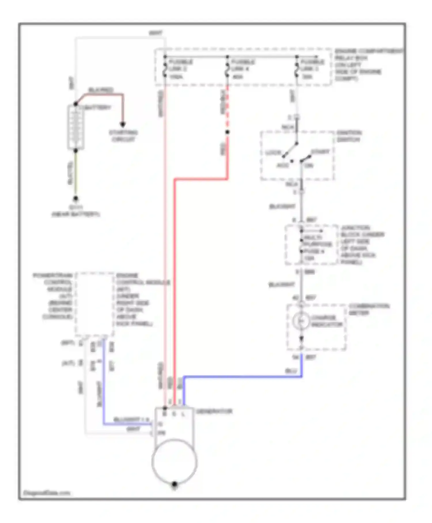 Wiring diagram fusible link 2 for Mitsubishi Mirage V (1995-2003) (1 of 3)