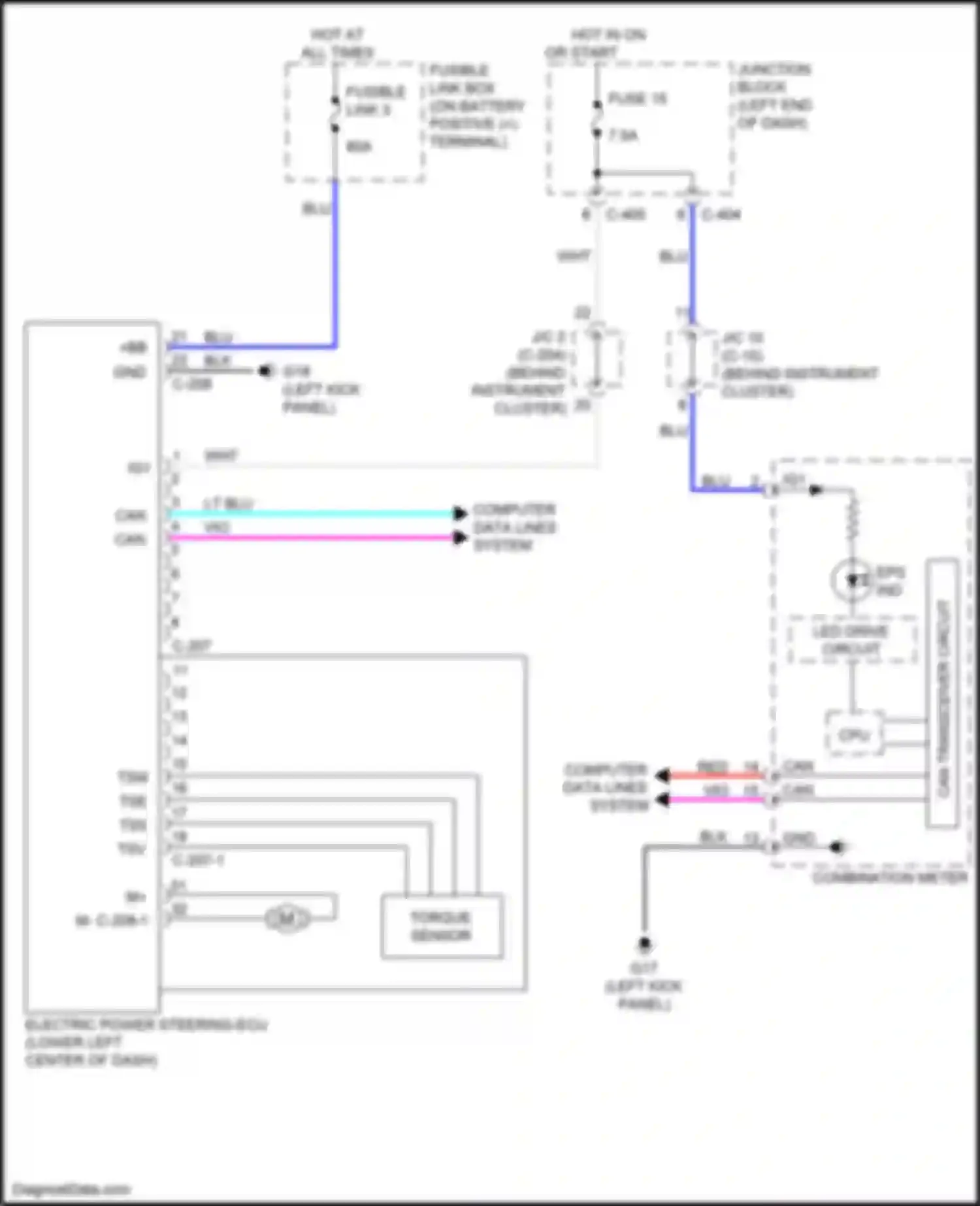 Mirage Mitsubishi VI facelift 2 (2019-2024): Electronic power steering circuit
