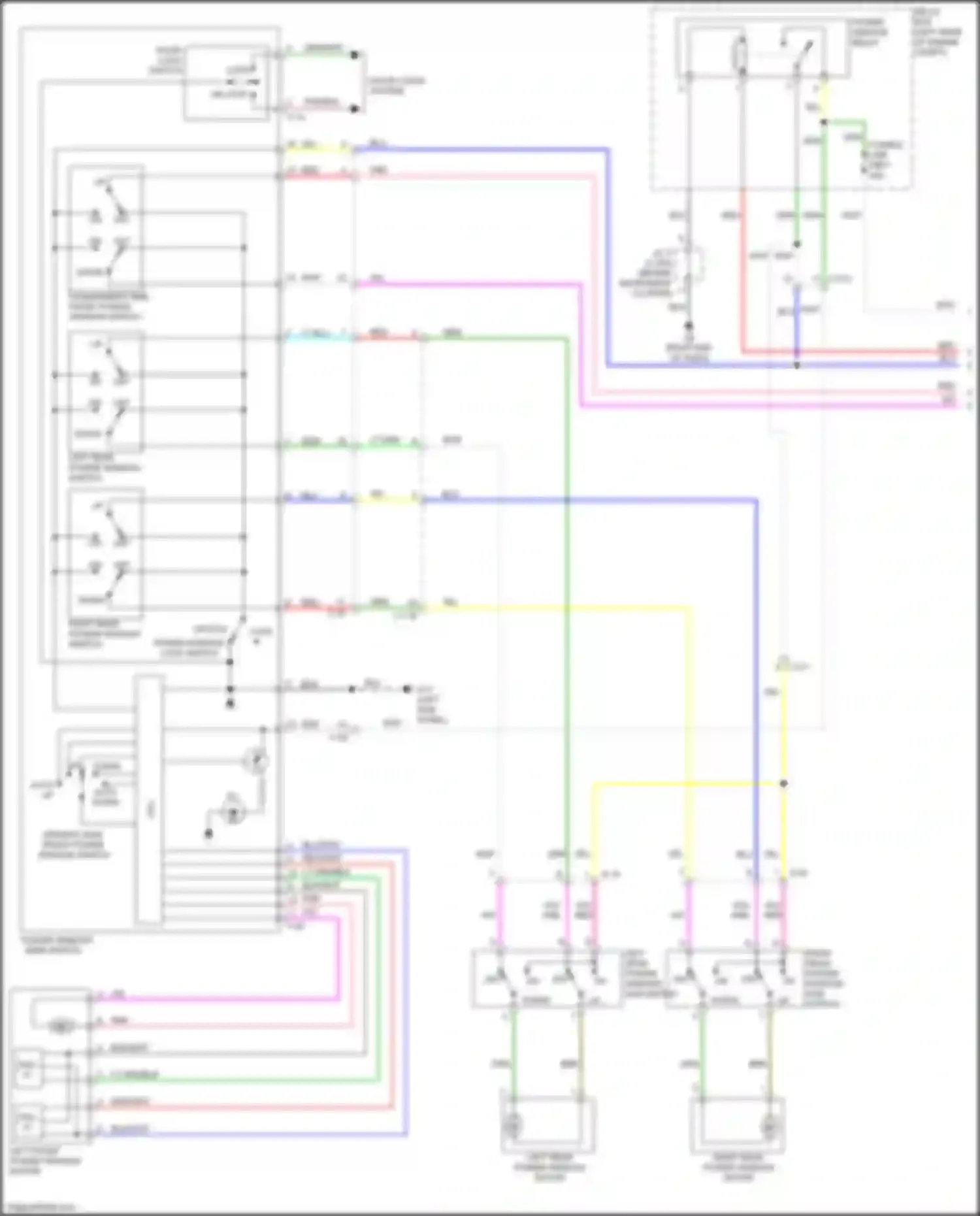 Wiring diagram door lock switch for Mitsubishi Mirage VI facelift 2 (2019-2024) (2 of 3)
