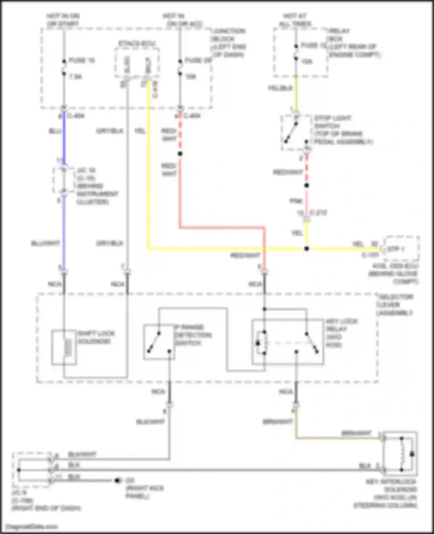 Wiring diagram key lock relay for Mitsubishi Mirage VI facelift 2 (2019-2024) (1 of 1)