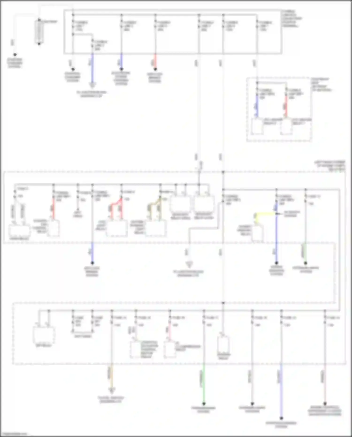 Mirage Mitsubishi VI facelift (2015-2020): Power distribution circuit (1 of 3)