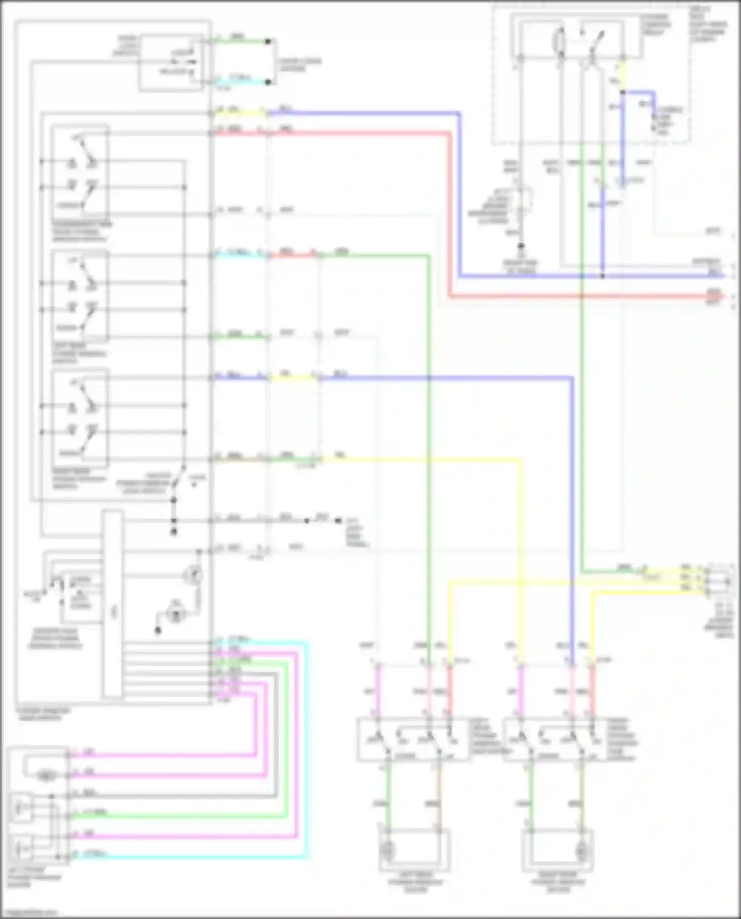 Wiring diagram power window main switch for Mitsubishi Mirage VI facelift (2015-2020) (10 of 10)