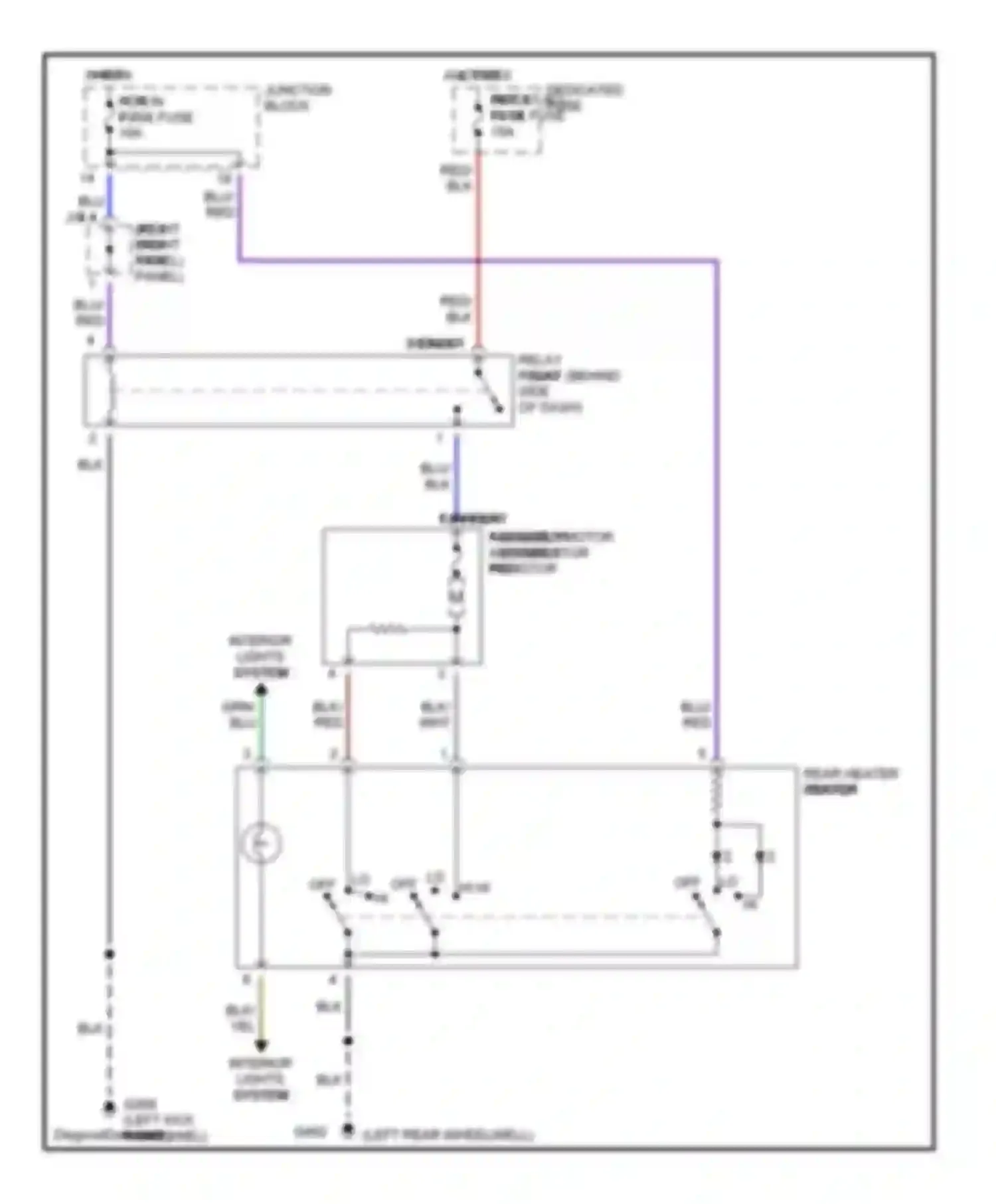 Montero Mitsubishi II (1991-2000): Rear heater circuit