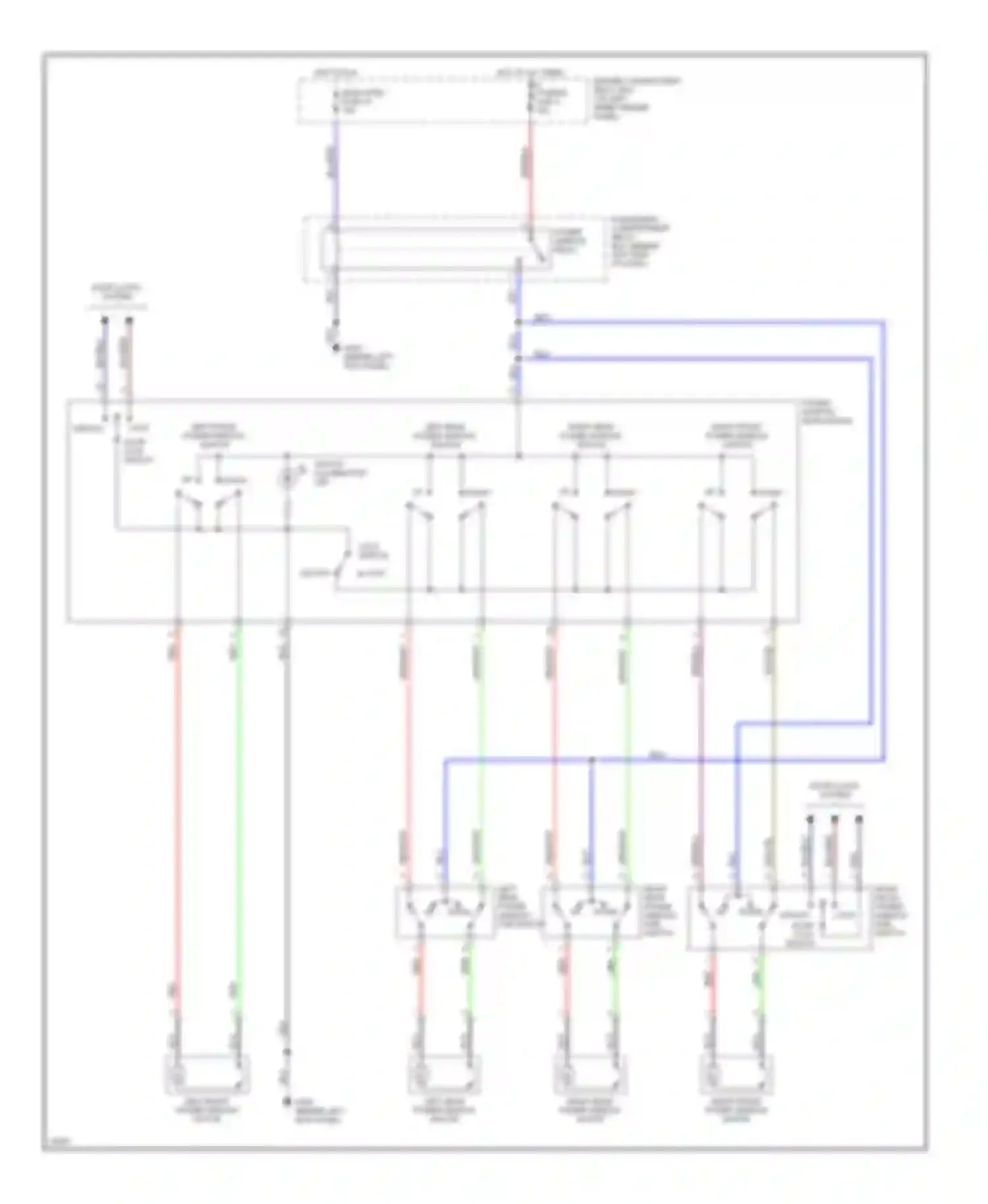 Montero Mitsubishi II (1991-2000): Power window circuit