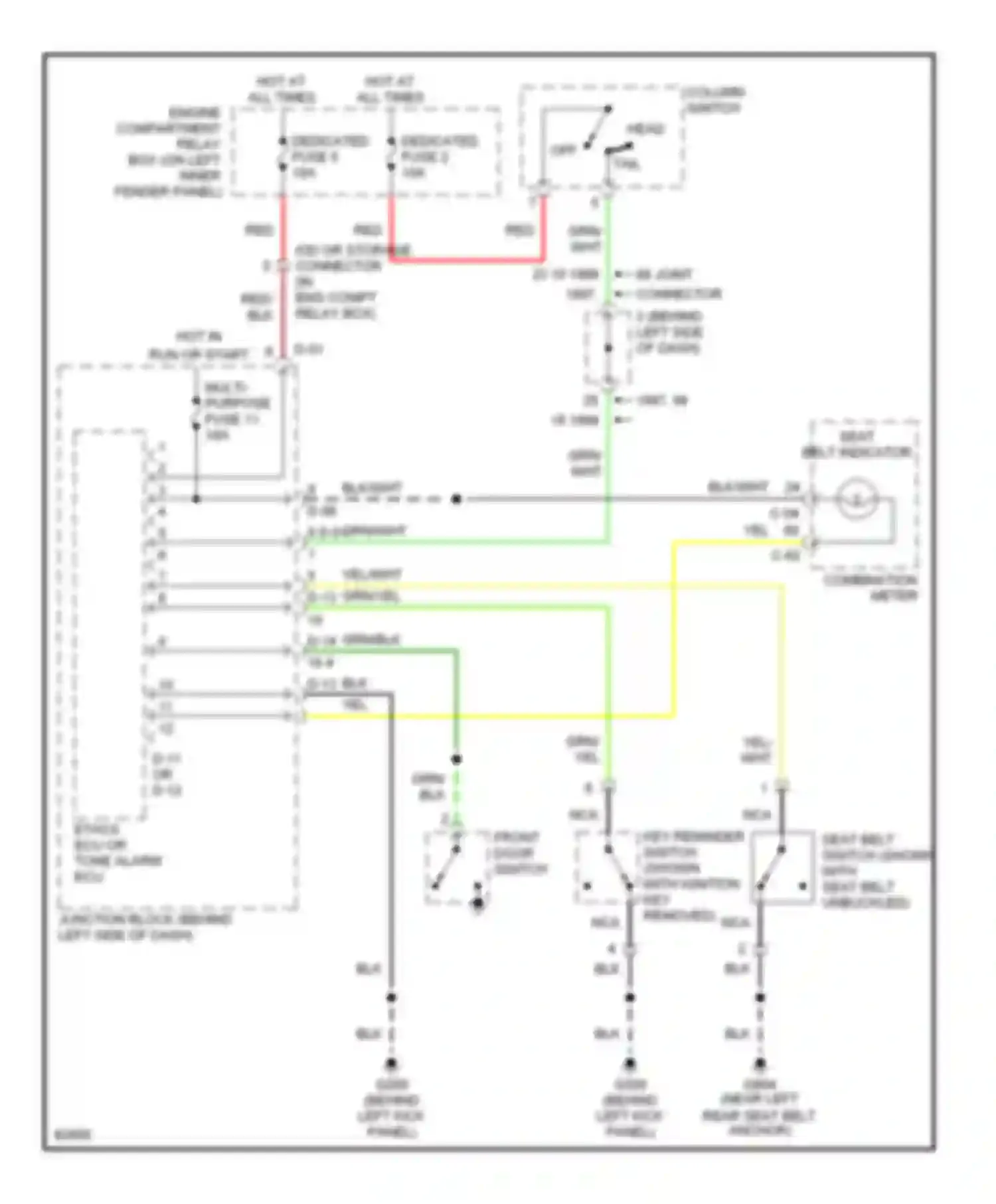Montero Mitsubishi II (1991-2000): Warning system circuits