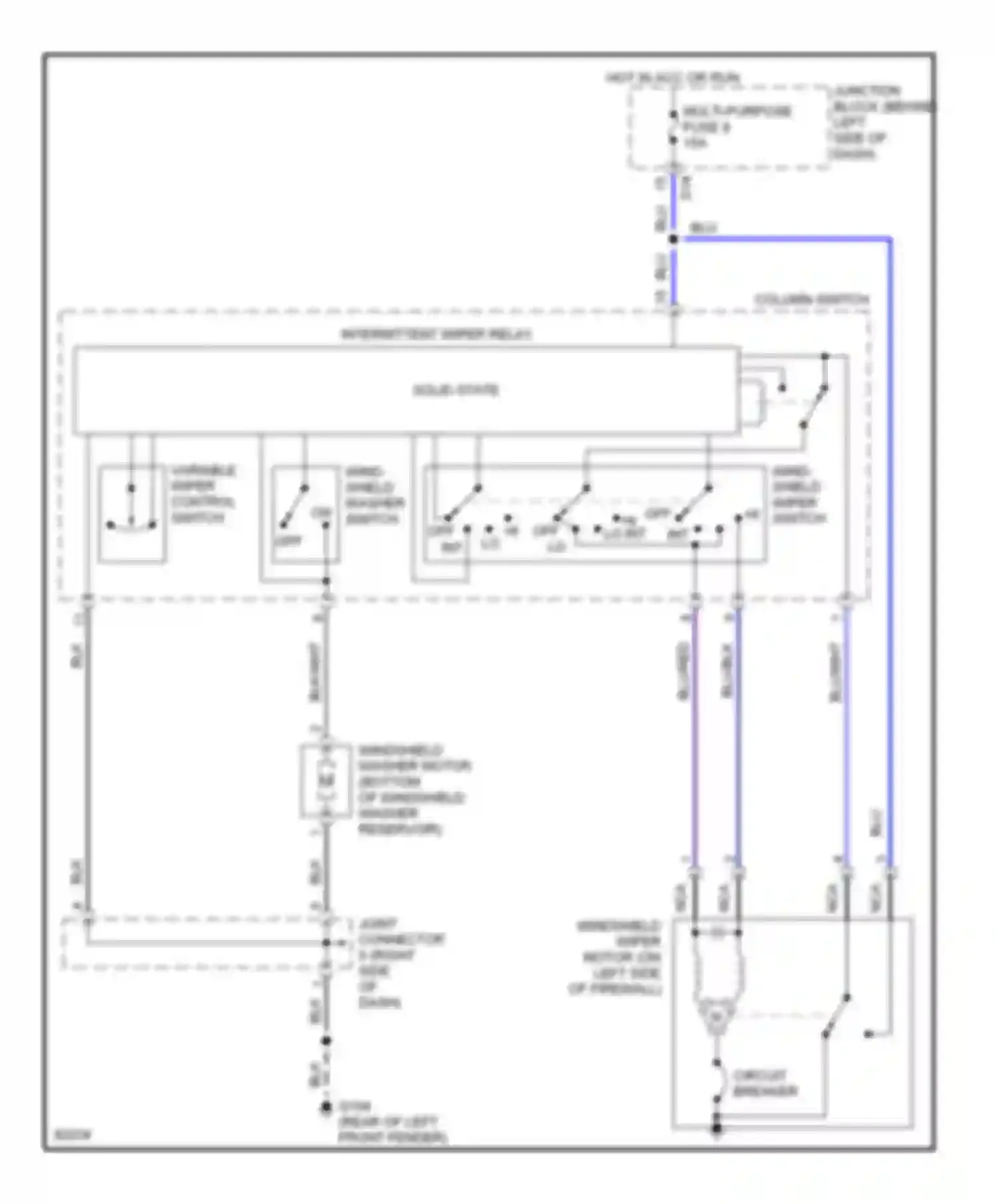 Montero Mitsubishi II (1991-2000): Front wiper/washer circuit