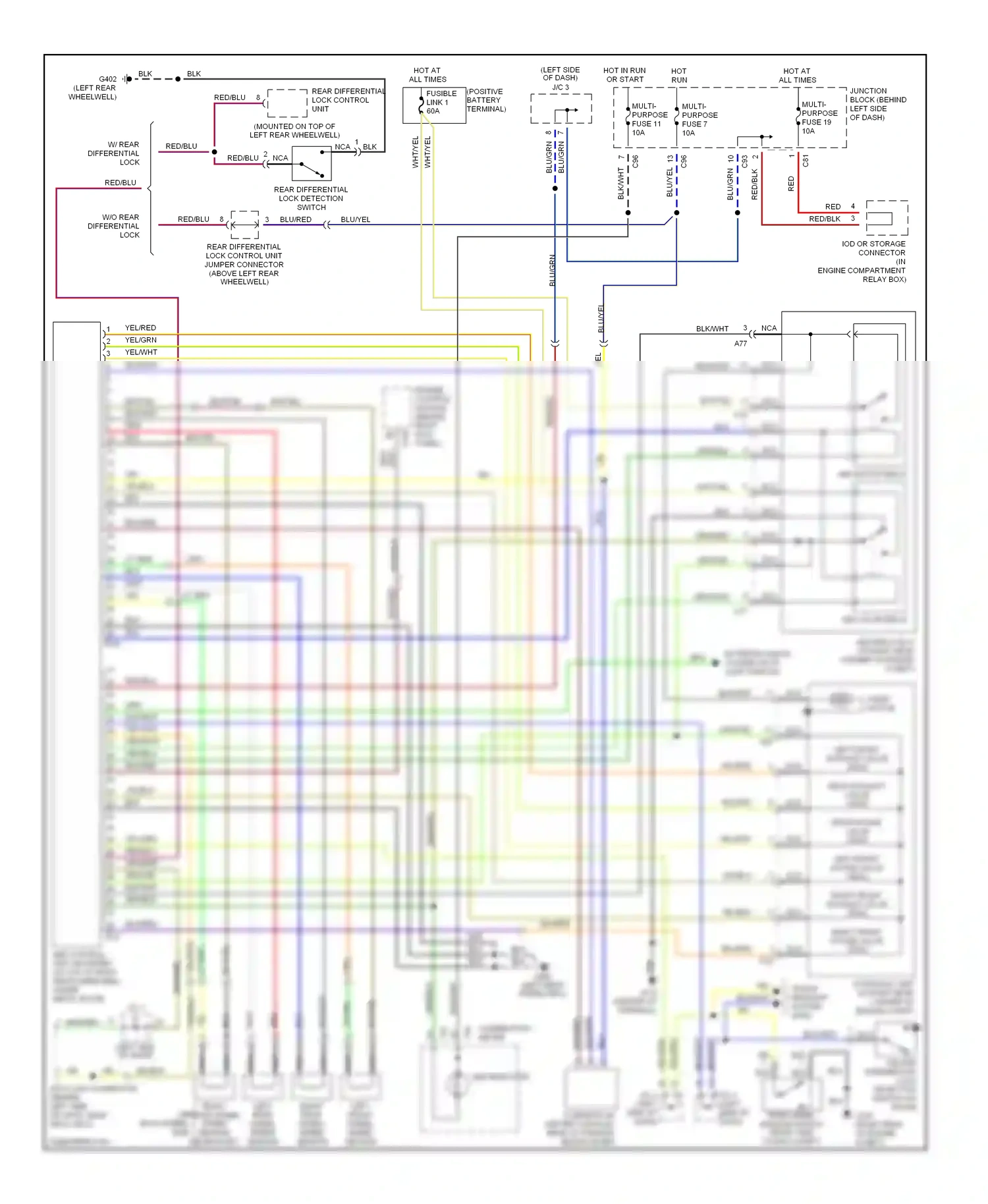 Mitsubishi Montero II (1991-2000) engine control module (behind right kick panel) wiring diagram  (1 of 6)