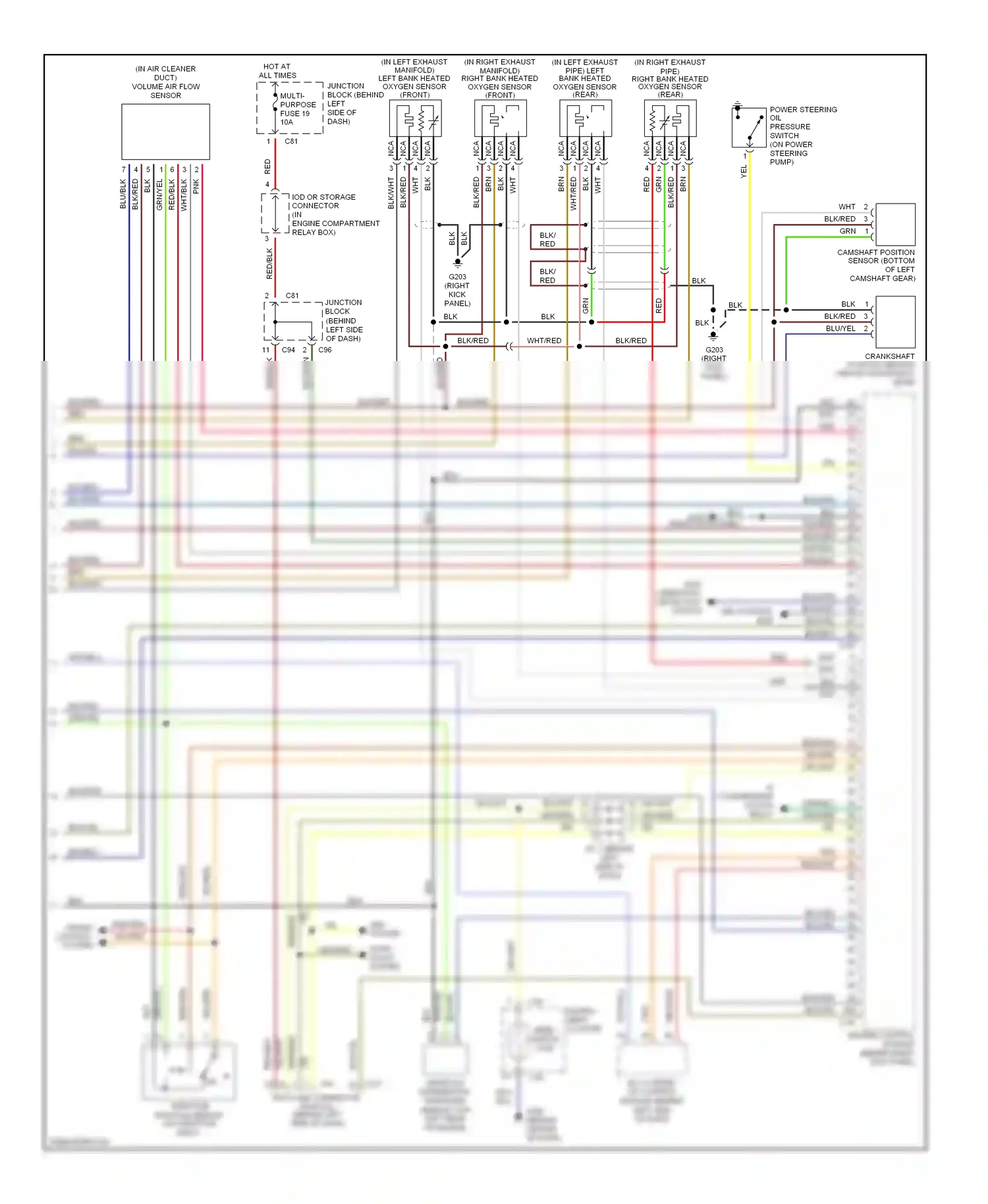 Mitsubishi Montero II (1991-2000) engine control module (behind right kick panel) wiring diagram  (4 of 6)