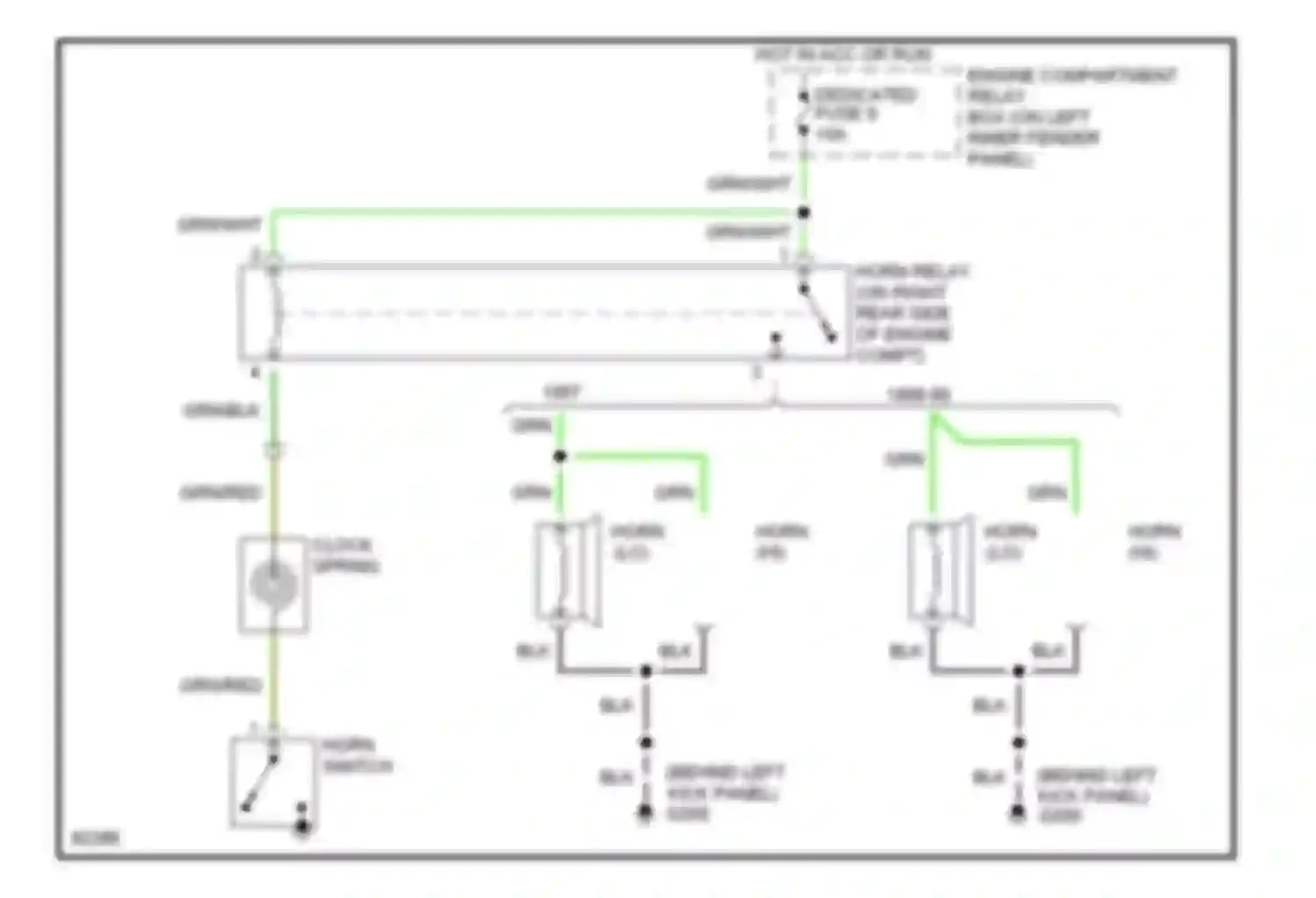 Wiring diagram hot in acc or run for Mitsubishi Montero II (1991-2000) (2 of 6)