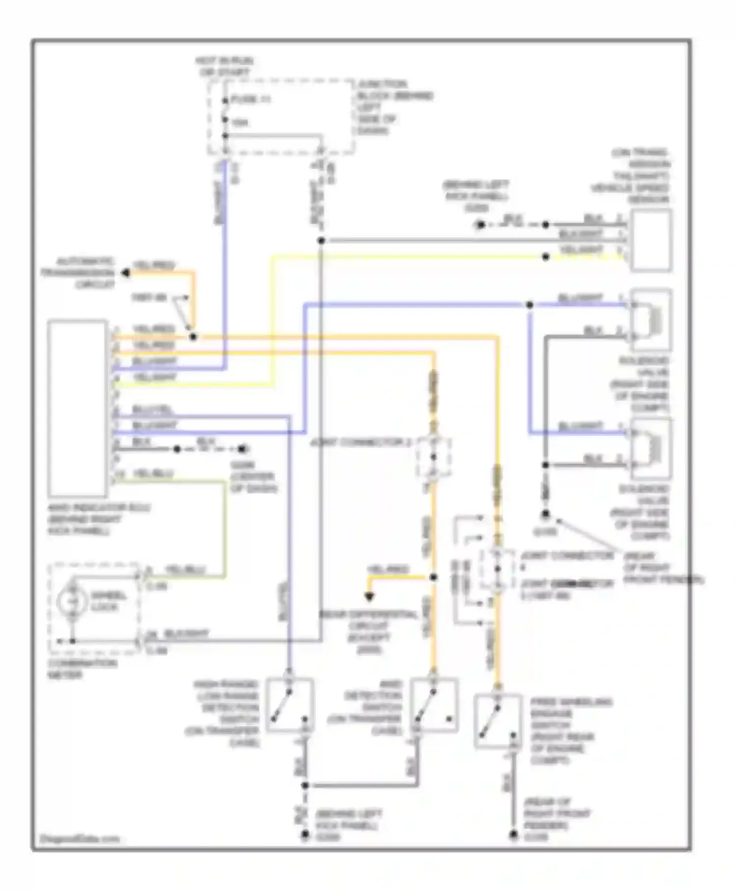 Wiring diagram yel/blu for Mitsubishi Montero II (1991-2000) (11 of 19)