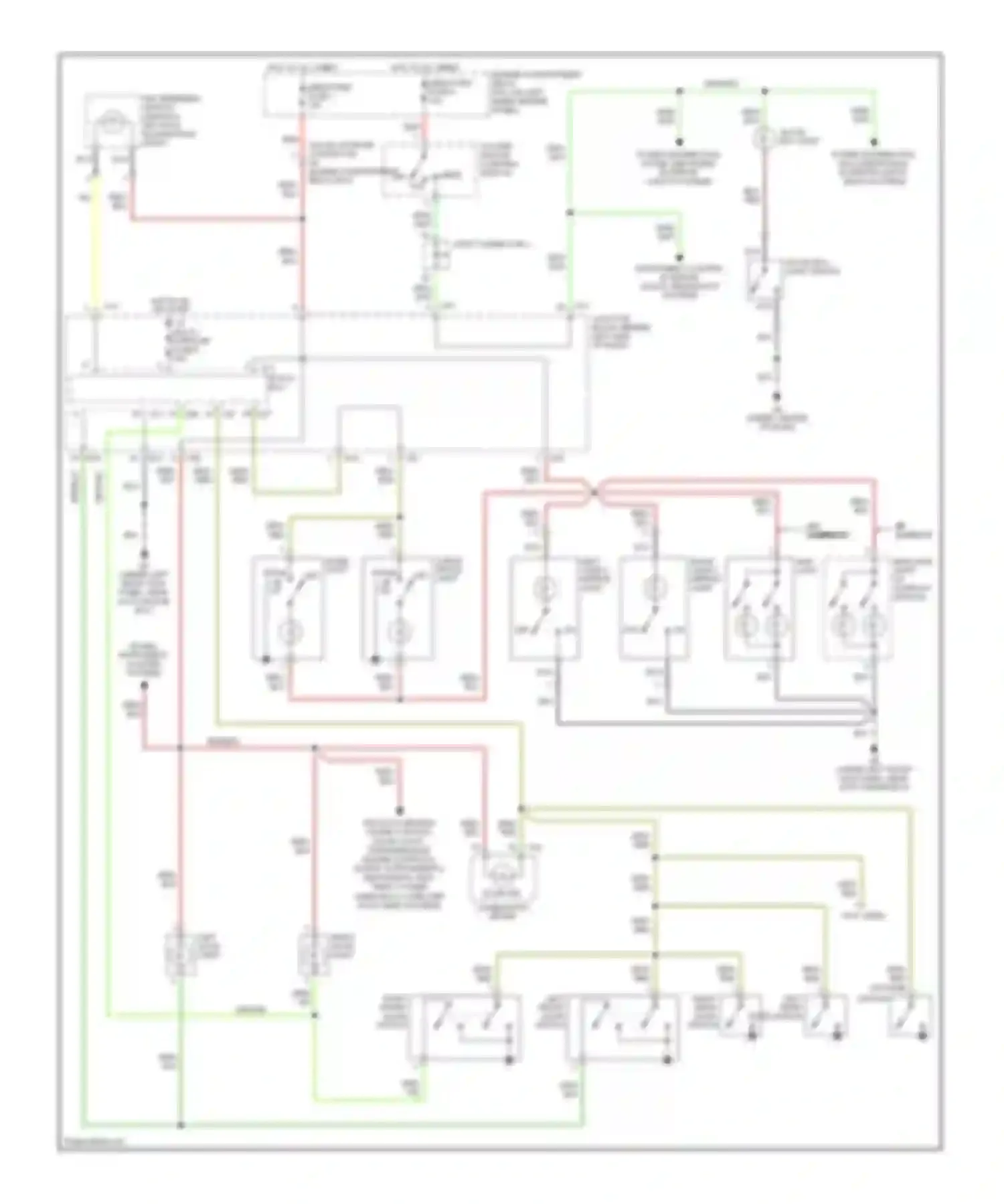 Montero Mitsubishi III (1999-2006): Courtesy lamps circuit, with keyless entry